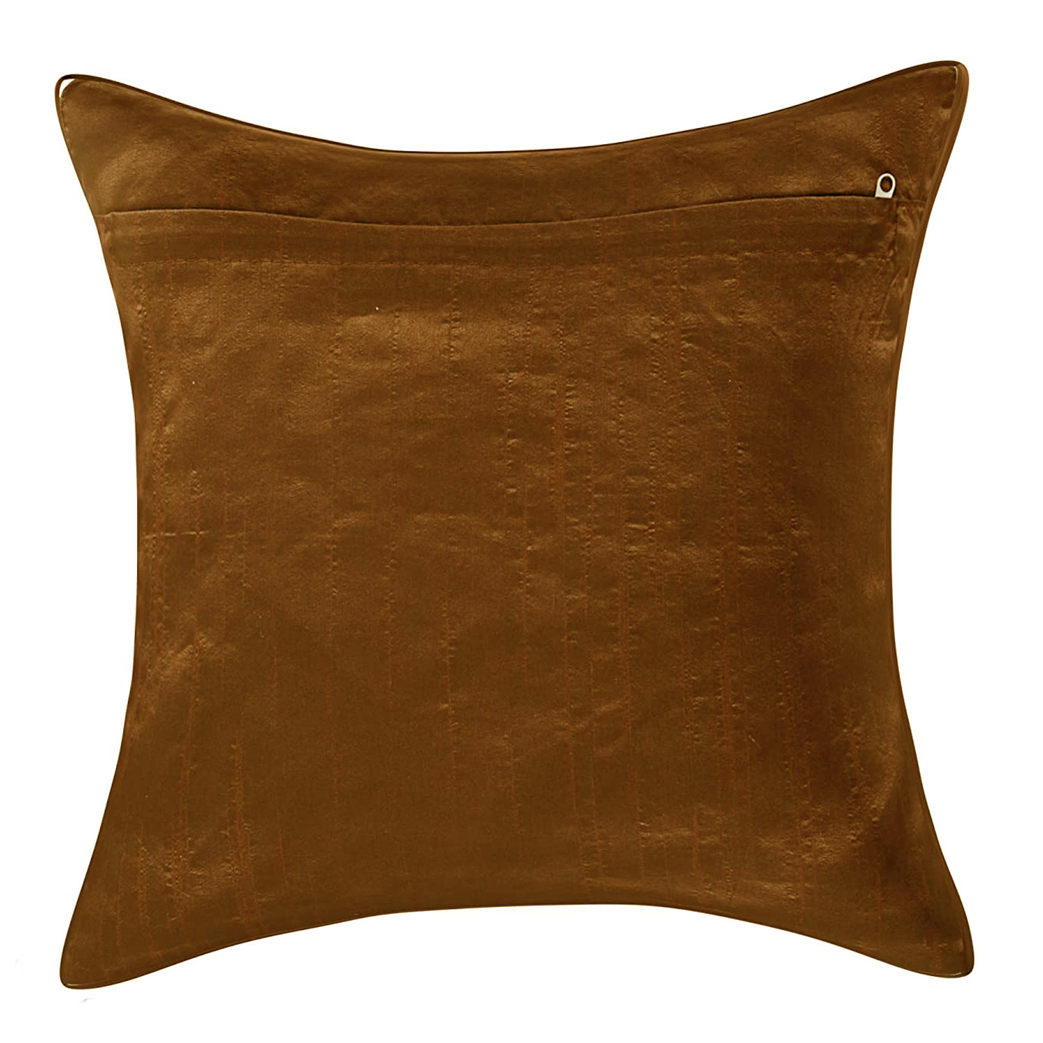 Kuber Industries Jute Cotton Decorative Square Cushion Cover, Cushion Case For Sofa Couch Bed 16x16 Inch-(Brown)