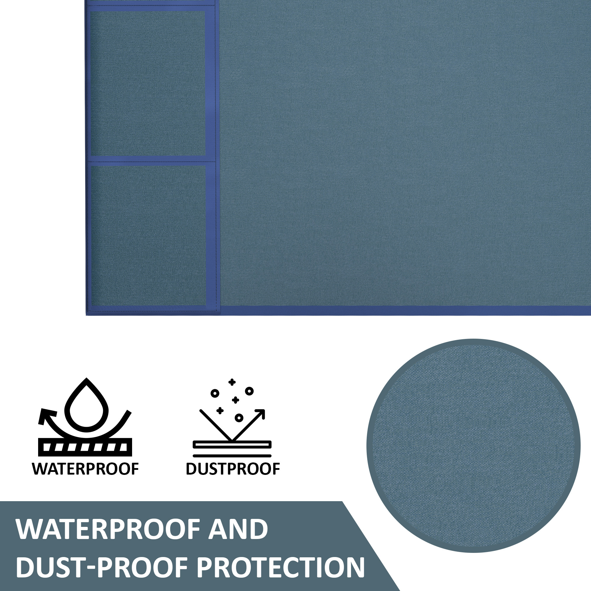 Kuber Industries Jute Fridge Cover Top Single door with 6 Utility Side Pockets for Kitchen Accessories  Decorative Refrigerator Top Covers  Canvas - Blue