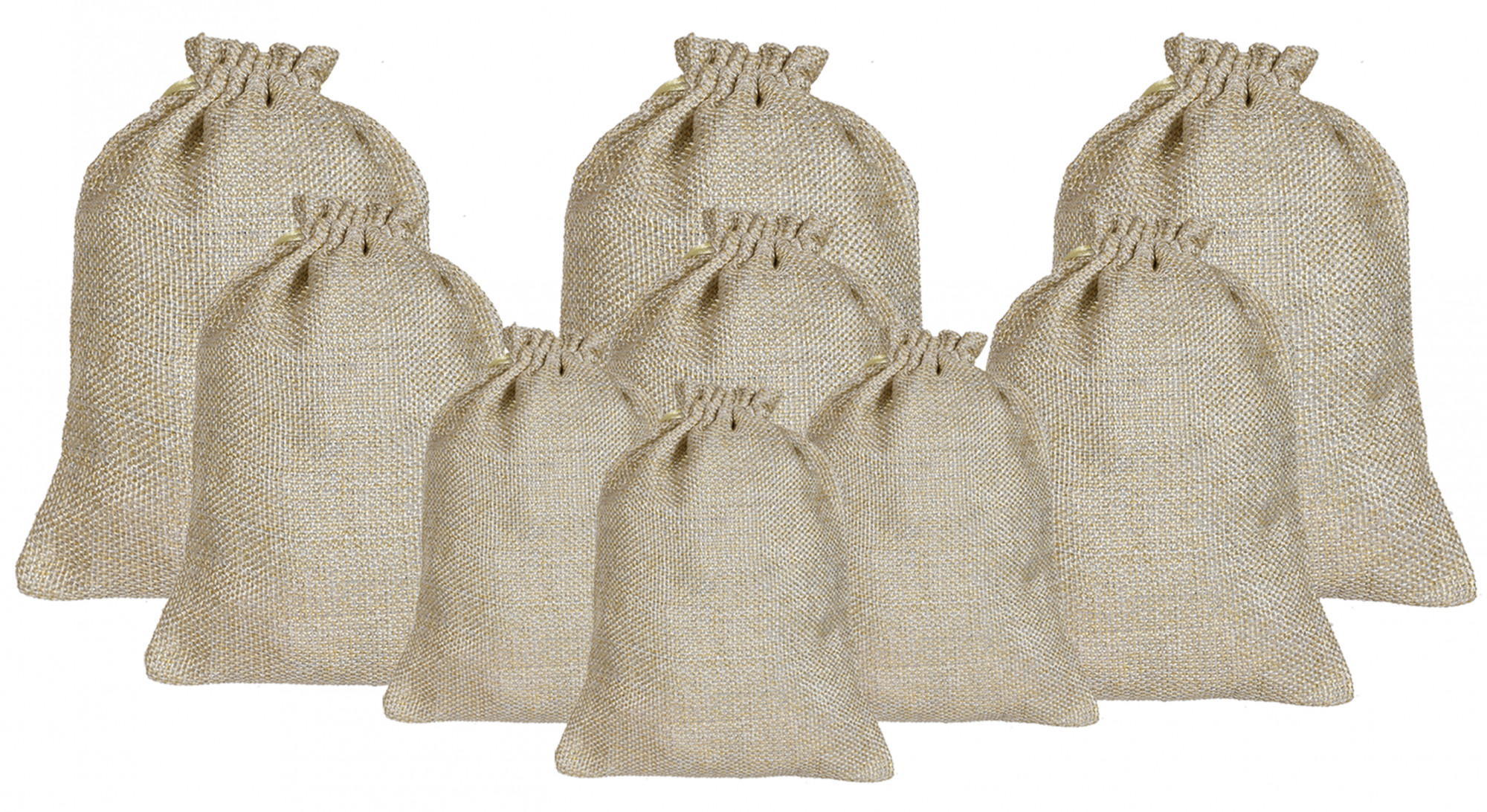 Kuber Industries Jute Gift Bags With Drawstring For Gifts Jewelry And Storage,Small,Medium,Large-(Gold)