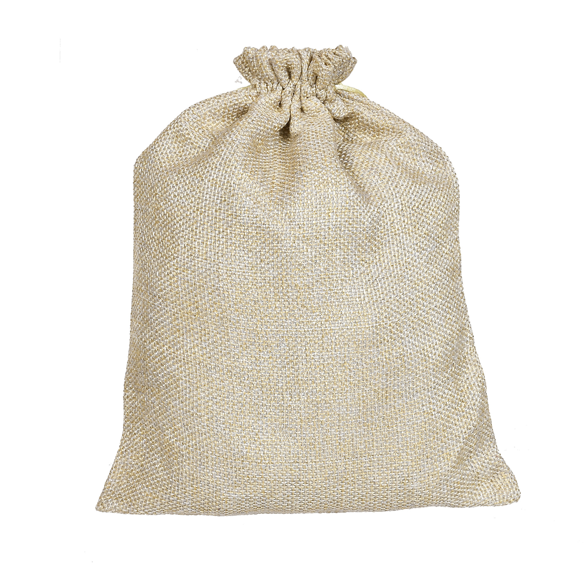 Kuber Industries Jute Large Size Gift Bags With Drawstring For Gifts Jewelry And Storage-(Gold)