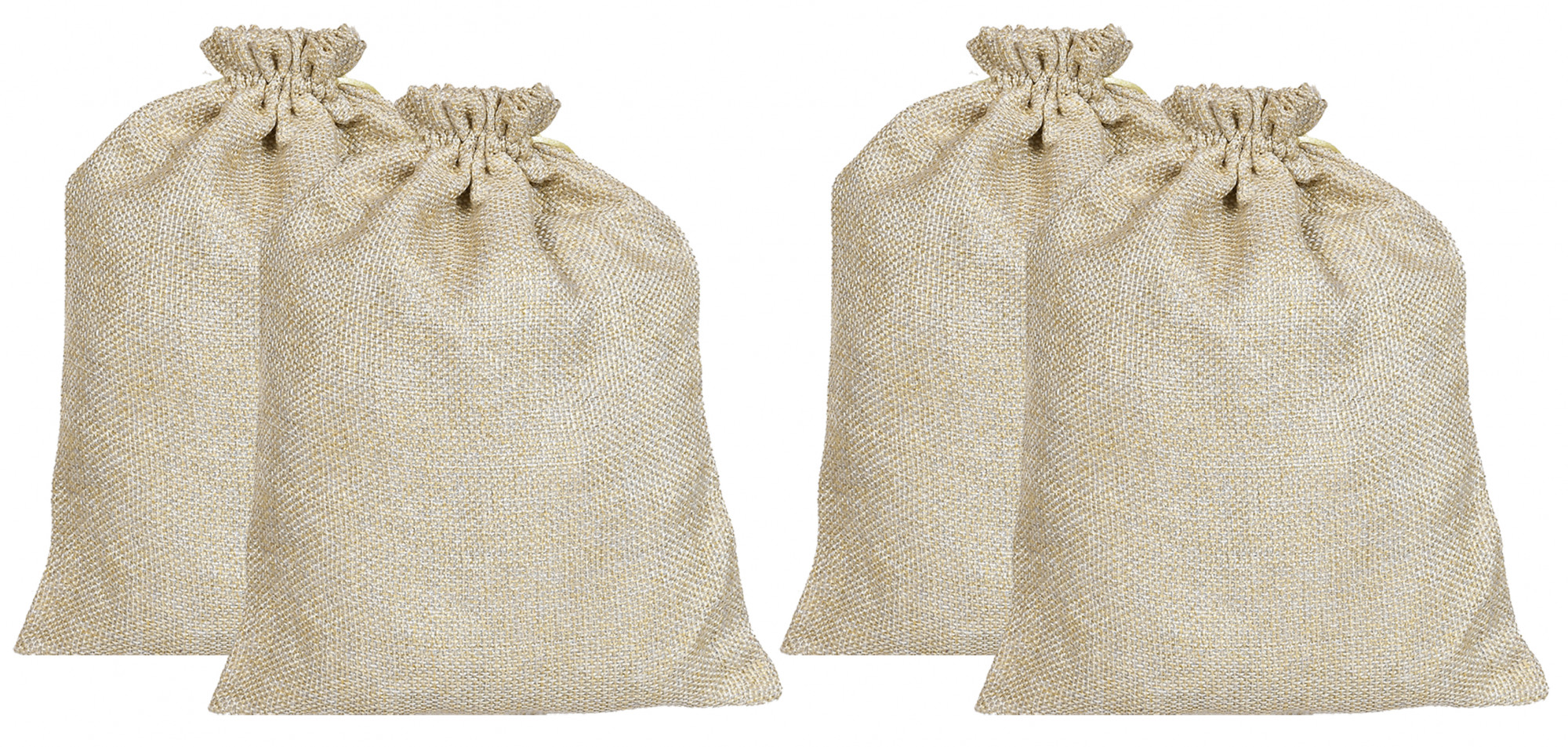 Kuber Industries Jute Large Size Gift Bags With Drawstring For Gifts Jewelry And Storage-(Gold)
