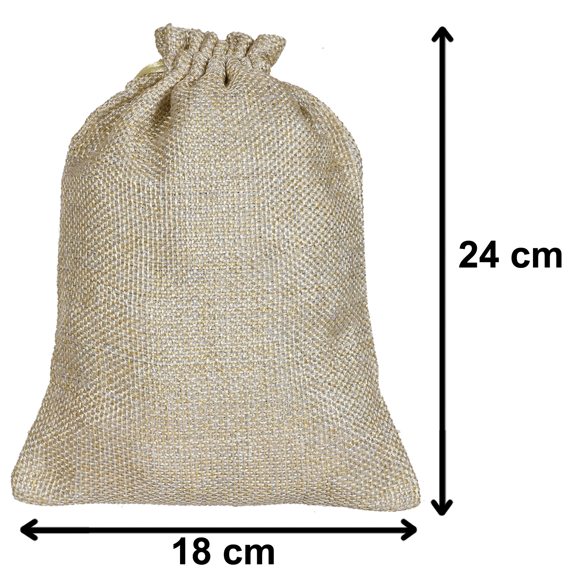 Kuber Industries Jute Medium Size Gift Bags With Drawstring For Gifts Jewelry And Storage-(Gold)