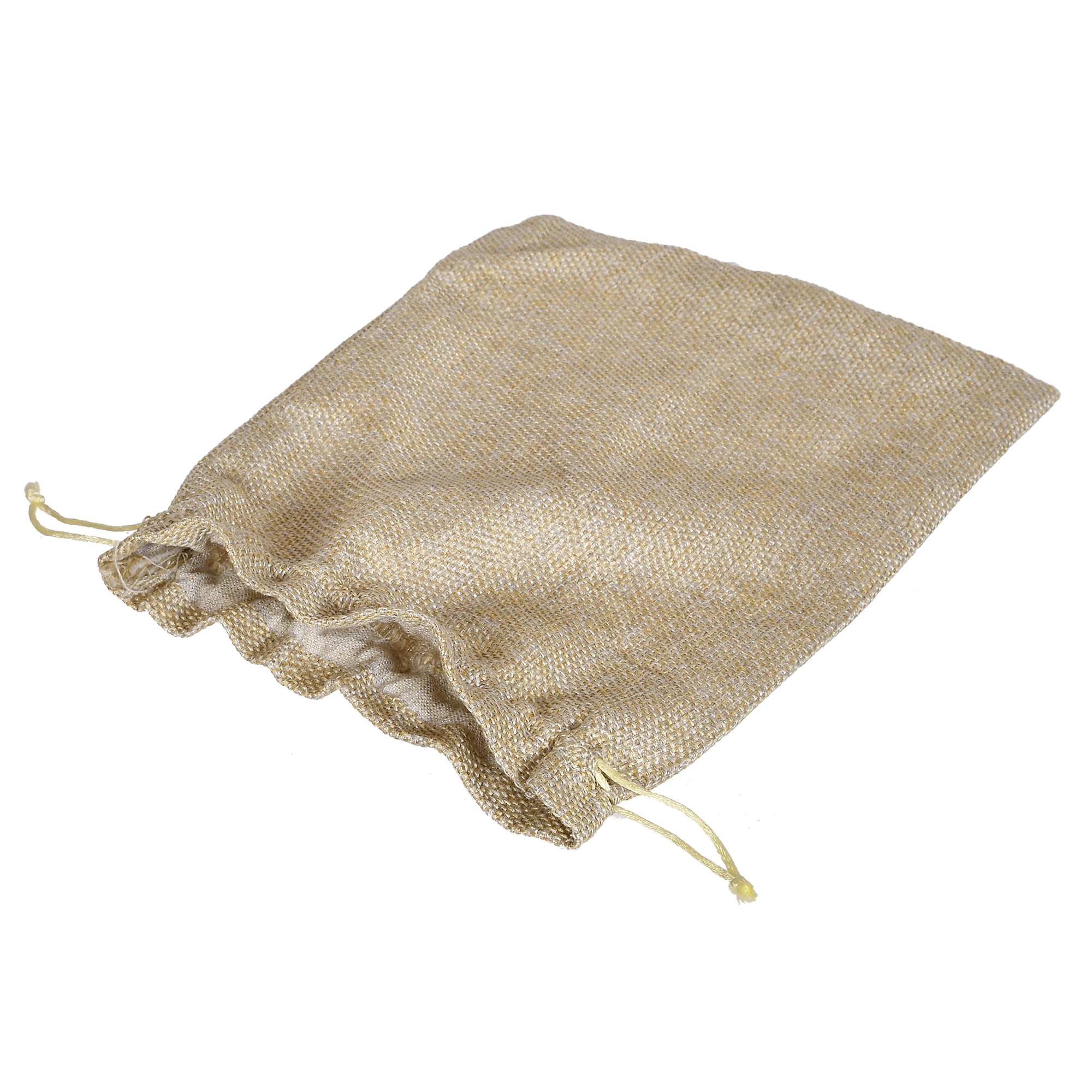 Kuber Industries Jute Medium Size Gift Bags With Drawstring For Gifts Jewelry And Storage-(Gold)