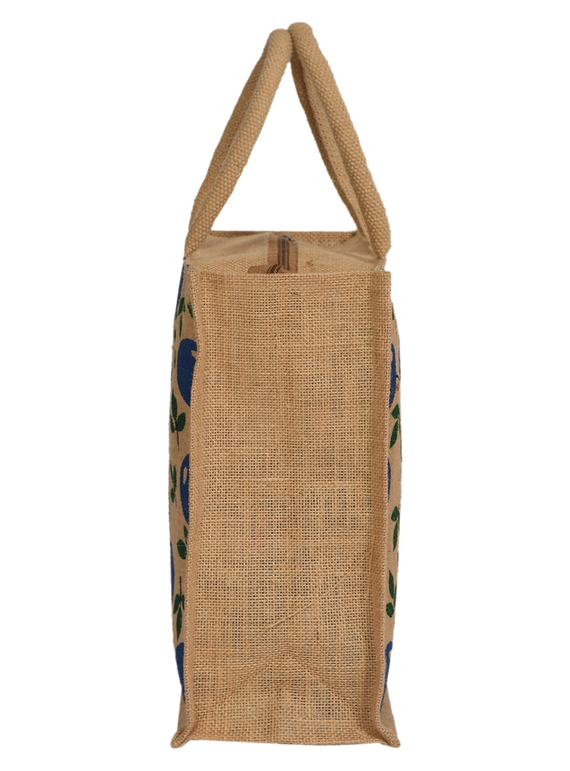 Kuber Industries Jute Reusable Eco-Friendly Hand Bag/Grocery Bag For Man, Woman With Handle Pack Of 2 (Orange & Blue) 54KM4364