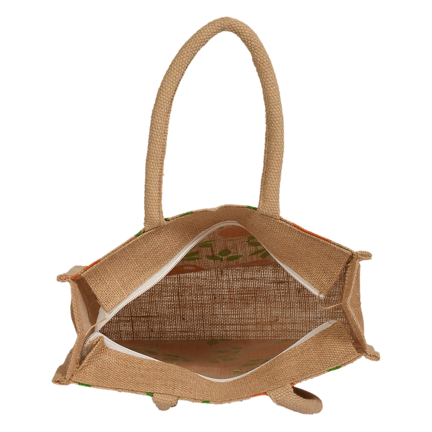Kuber Industries Jute Reusable Eco-Friendly Hand Bag/Grocery Bag For Man, Woman With Handle Pack Of 2 (Orange & Blue) 54KM4364