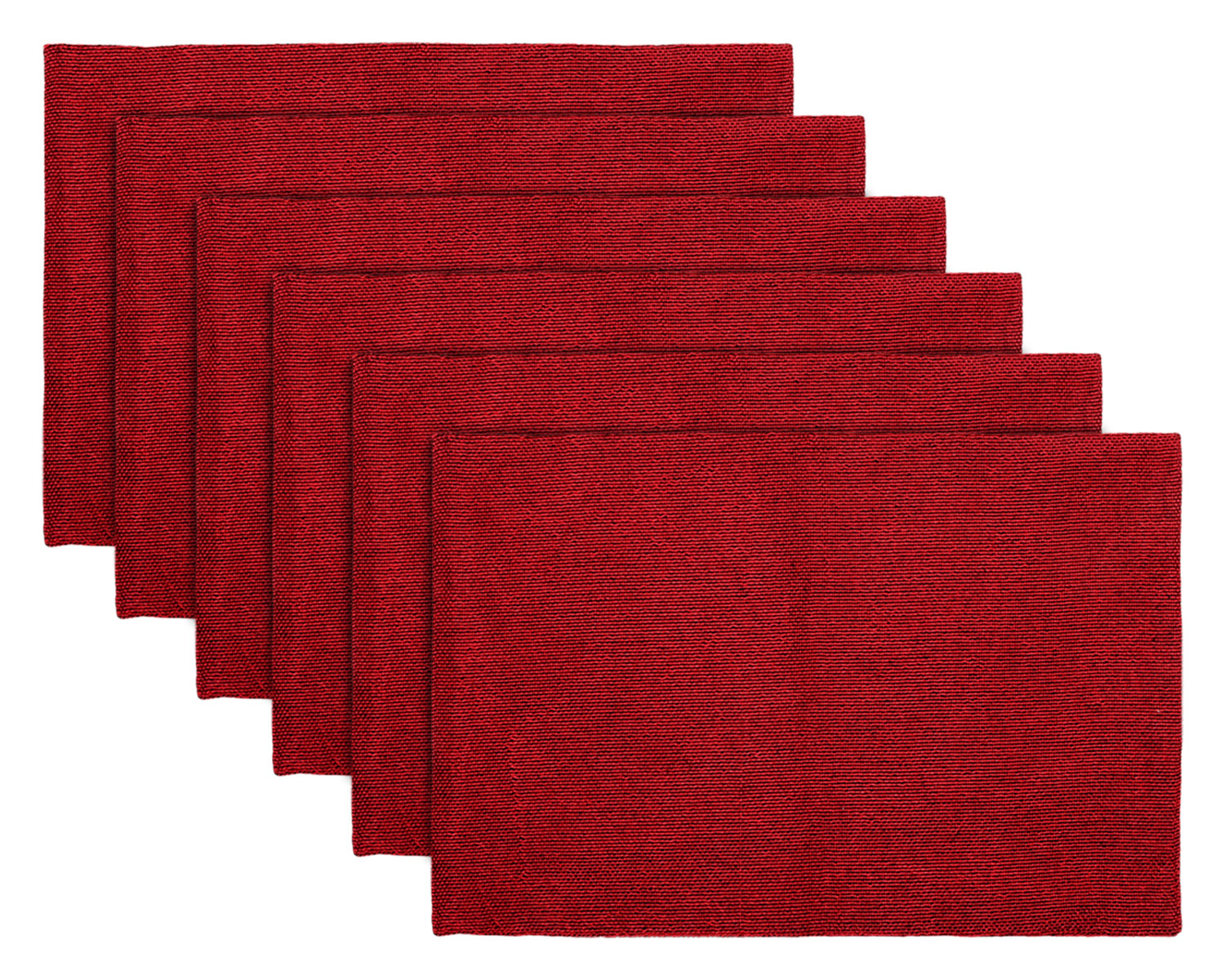 Kuber Industries Jute Table Placemat for Home, Hotels, Set of 6 (Maroon)