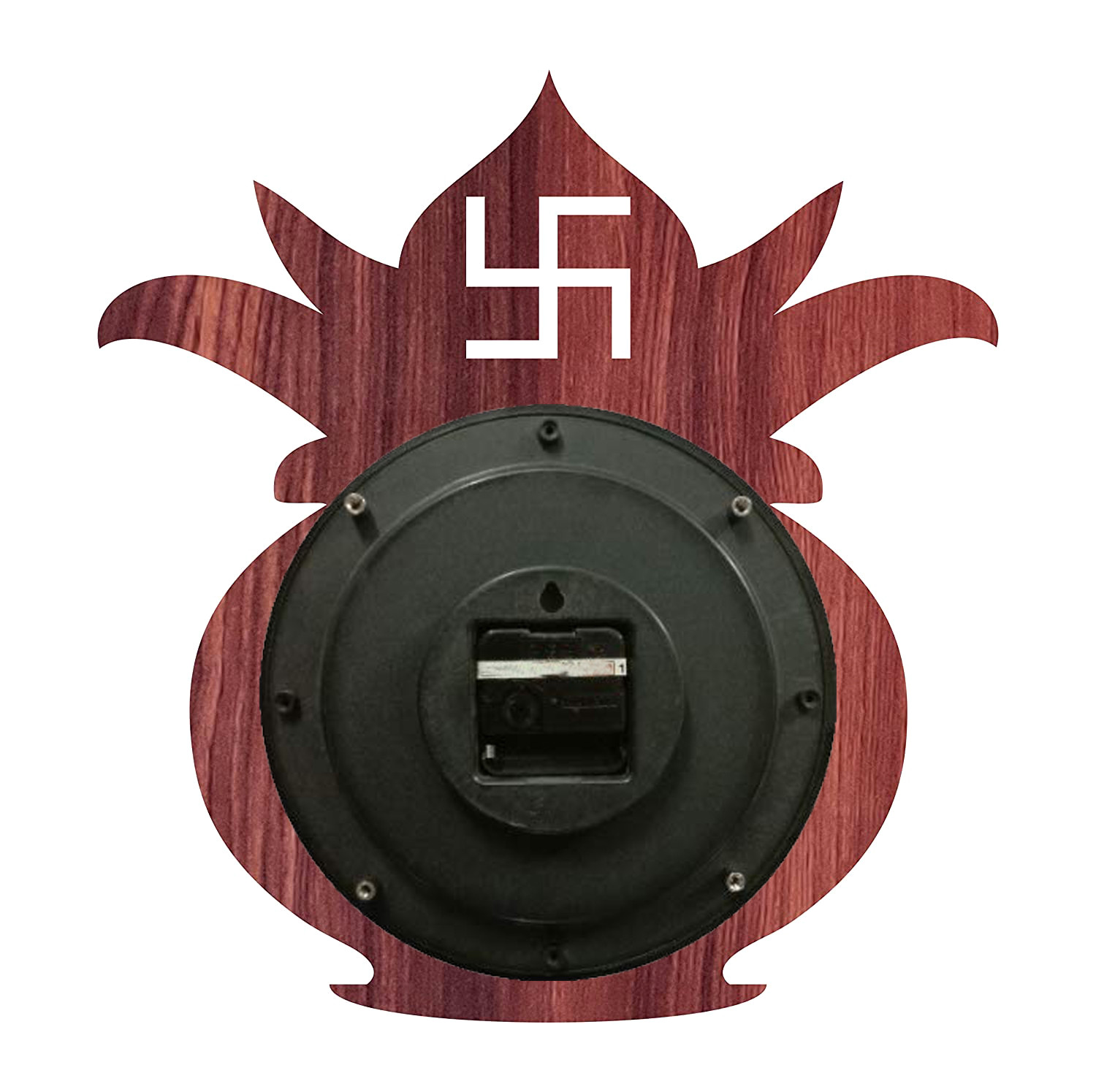 Kuber Industries Kalash Design Wooden Wall Clock (Light Brown)-HS40KUBMART23951