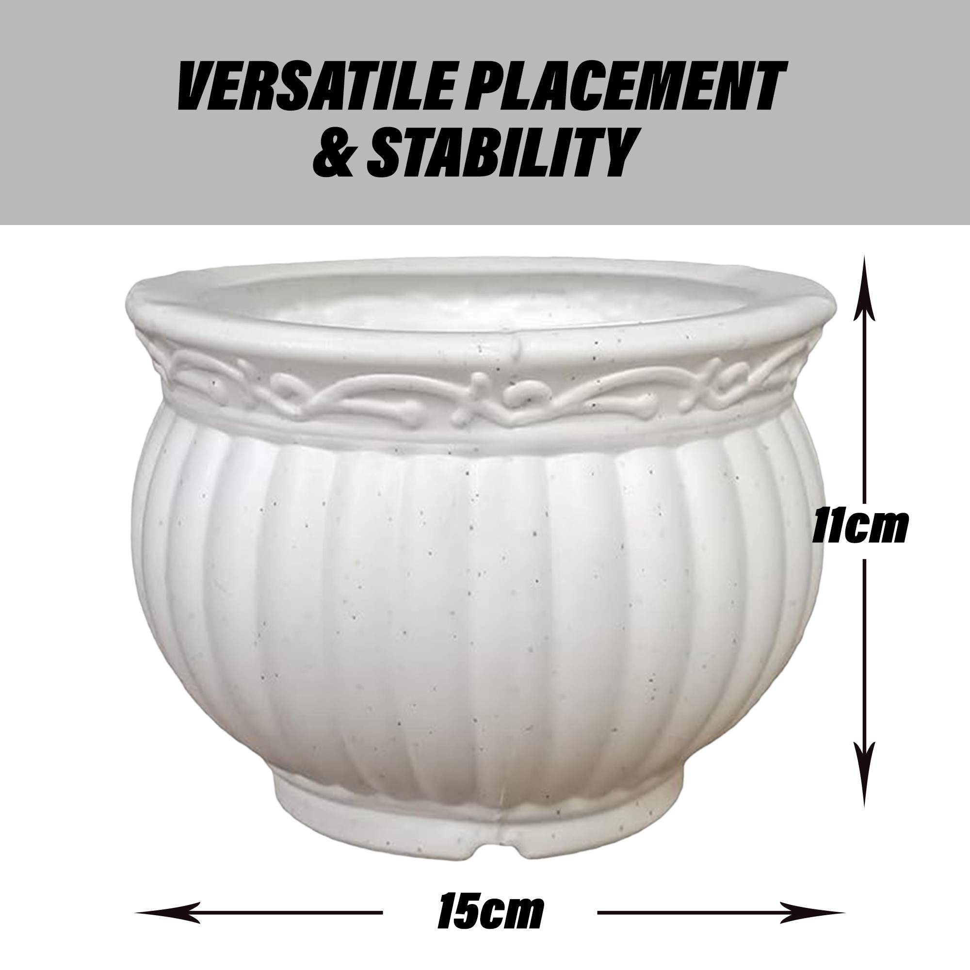 Kuber Industries Kanha Matki Flower Pot | Flower Planter Pots for Indoor | Flower Pots for Outdoor | Pot for Garden & Balcony Flowering | Flower Plants Pot | 6 Inch | White