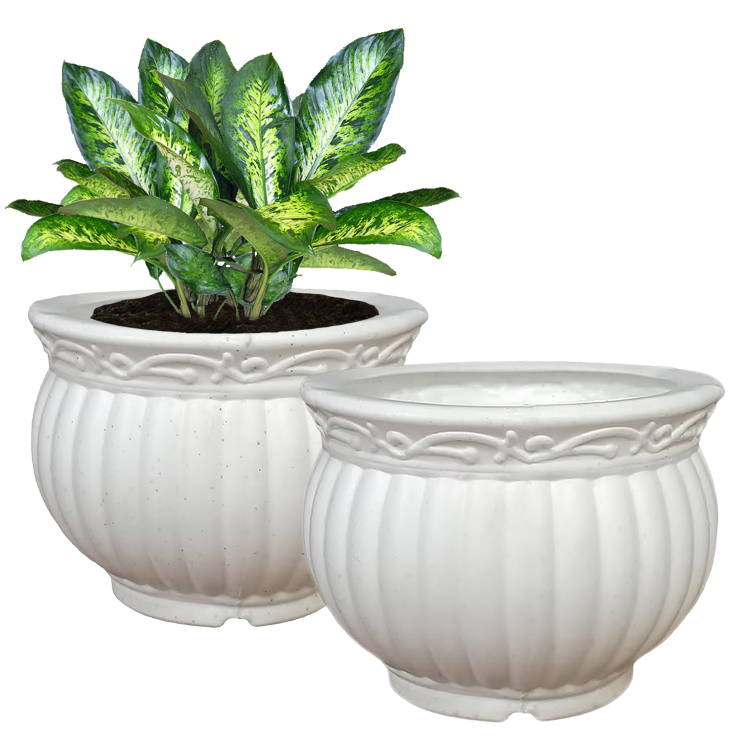 Kuber Industries Kanha Matki Flower Pot | Flower Planter Pots for Indoor | Flower Pots for Outdoor | Pot for Garden & Balcony Flowering | Flower Plants Pot | 6 Inch | White