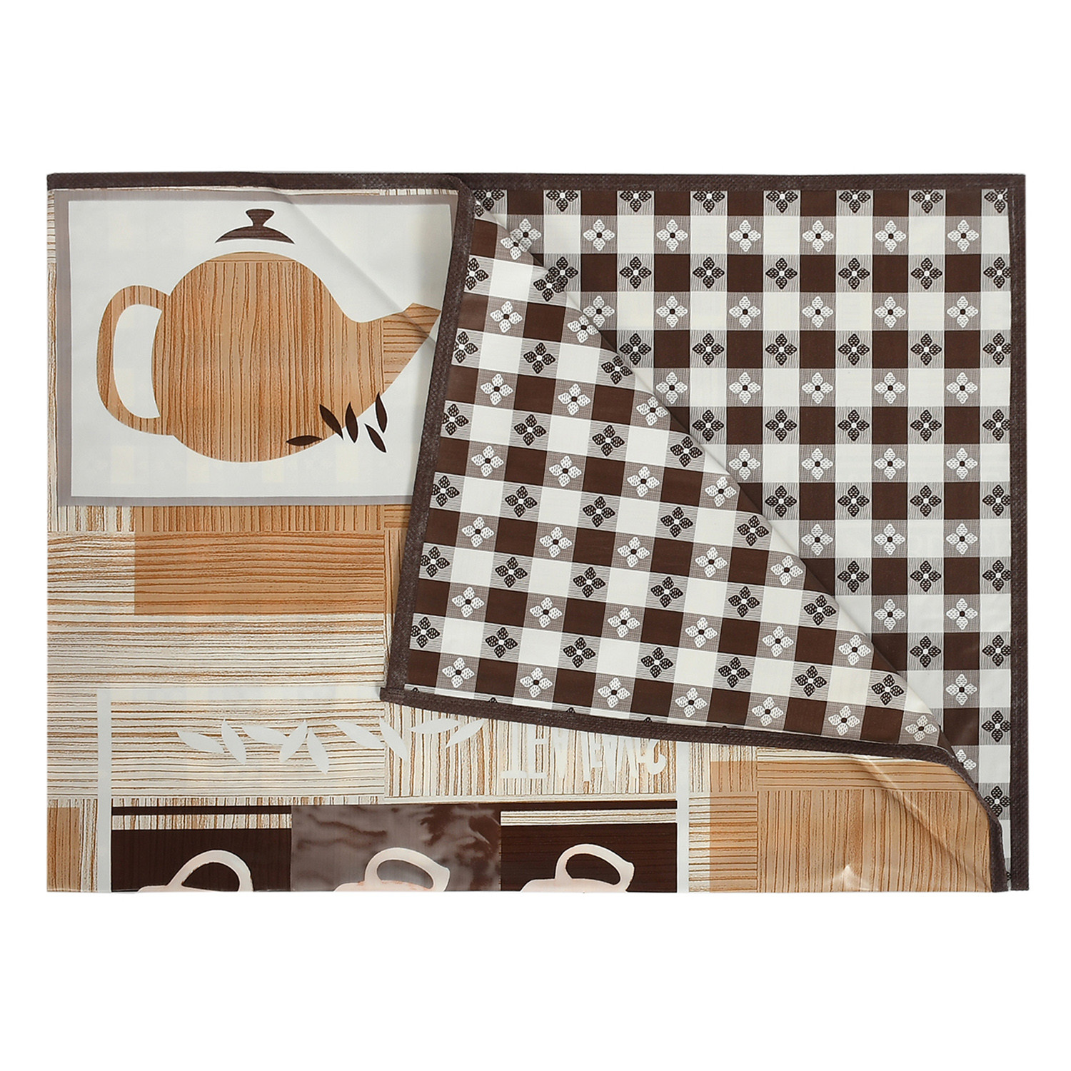 Kuber Industries Kettle Print PVC Center Table Cover/Table Cloth For Home Decorative Luxurious 4 Seater, 60