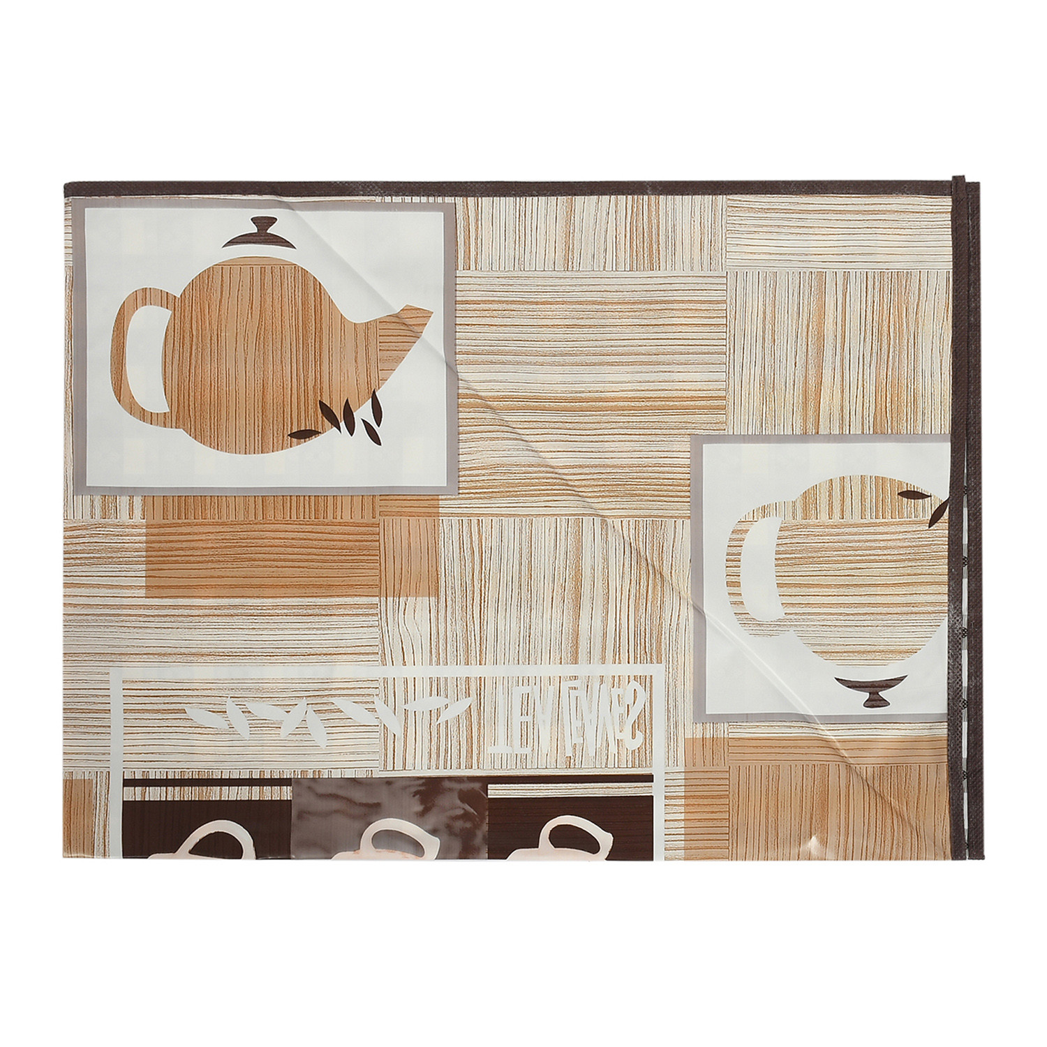Kuber Industries Kettle Print PVC Center Table Cover/Table Cloth For Home Decorative Luxurious 4 Seater, 60
