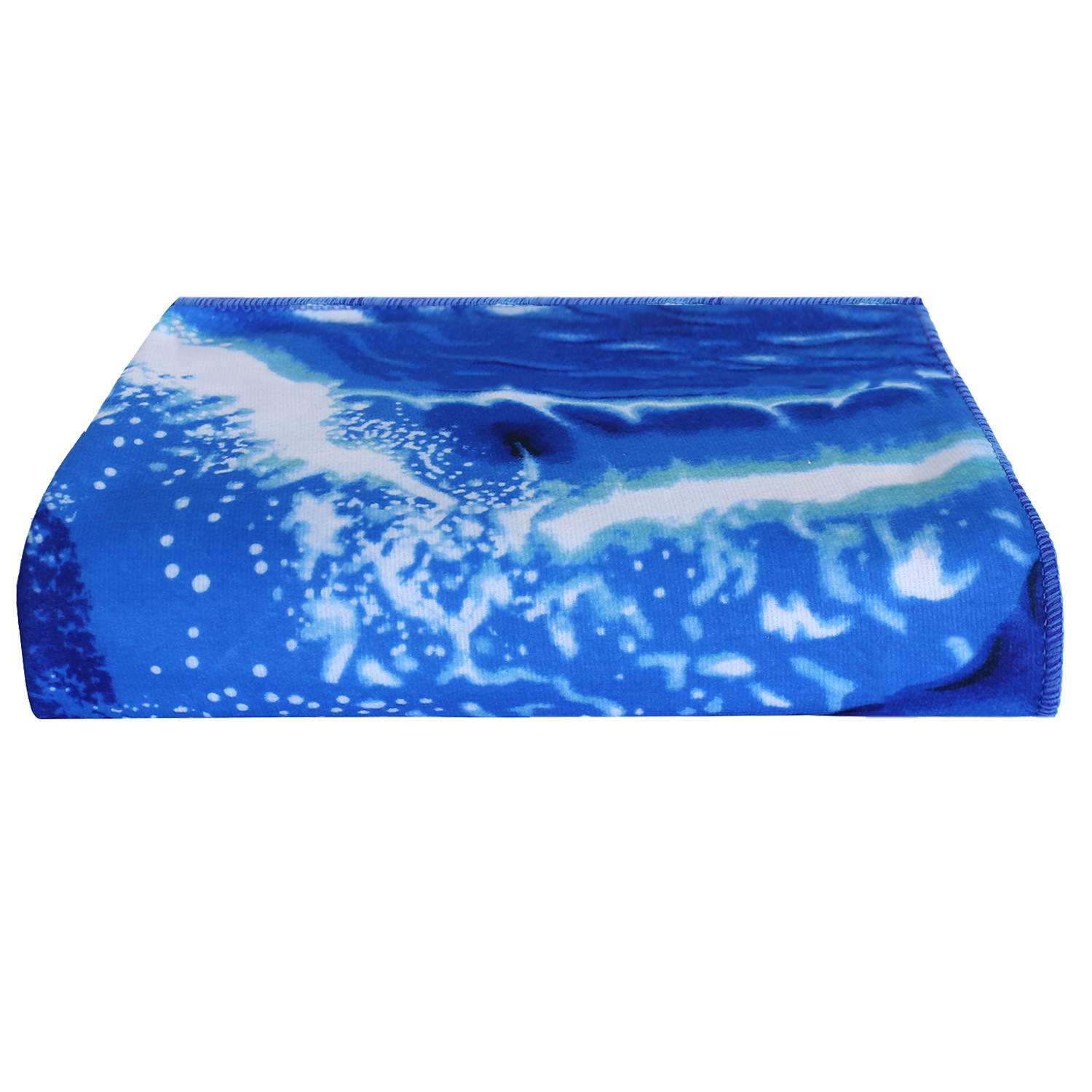 Kuber Industries Kids Bath Towel|Soft Cotton & Sides Stitched Baby Towel|Microfibered Super Absorbent Aquarium Pattern Towel for Infants,Toddler,55x26 Inch (Navy Blue)