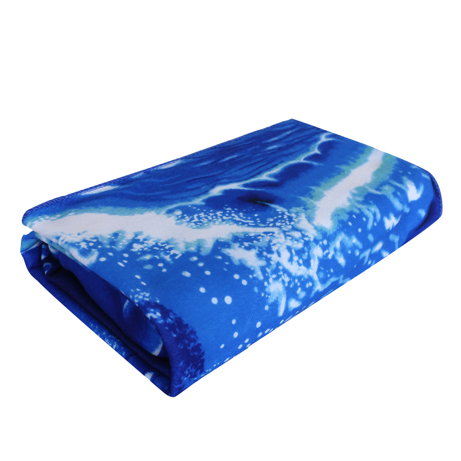 Kuber Industries Kids Bath Towel|Soft Cotton & Sides Stitched Baby Towel|Microfibered Super Absorbent Aquarium Pattern Towel for Infants,Toddler,55x26 Inch (Navy Blue)