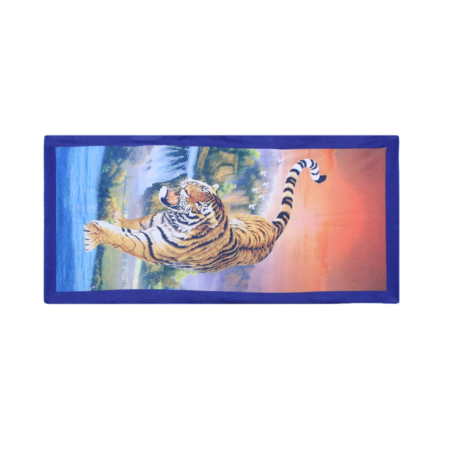 Kuber Industries Kids Bath Towel|Soft Cotton & Sides Stitched Baby Towel|Microfibered Super Absorbent Tiger Pattern Towel for Infants,Toddler,55x26 Inch (Multicolor)