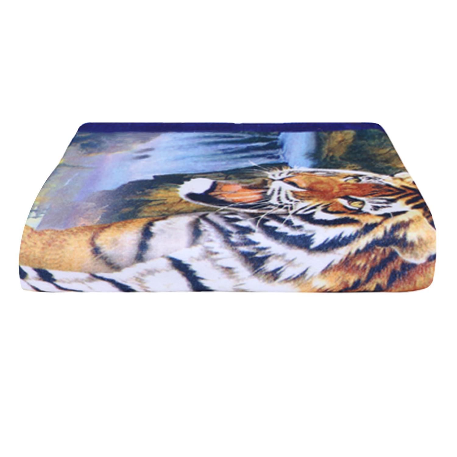 Kuber Industries Kids Bath Towel|Soft Cotton & Sides Stitched Baby Towel|Microfibered Super Absorbent Tiger Pattern Towel for Infants,Toddler,55x26 Inch (Multicolor)