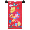Kuber Industries Kids Bath Towel|Soft Cotton &amp; Sides Stitched Baby Towel|Microfibered Winnie the Pooh and Piglet Pattern Toddler Towel,55x26 Inch (Red)
