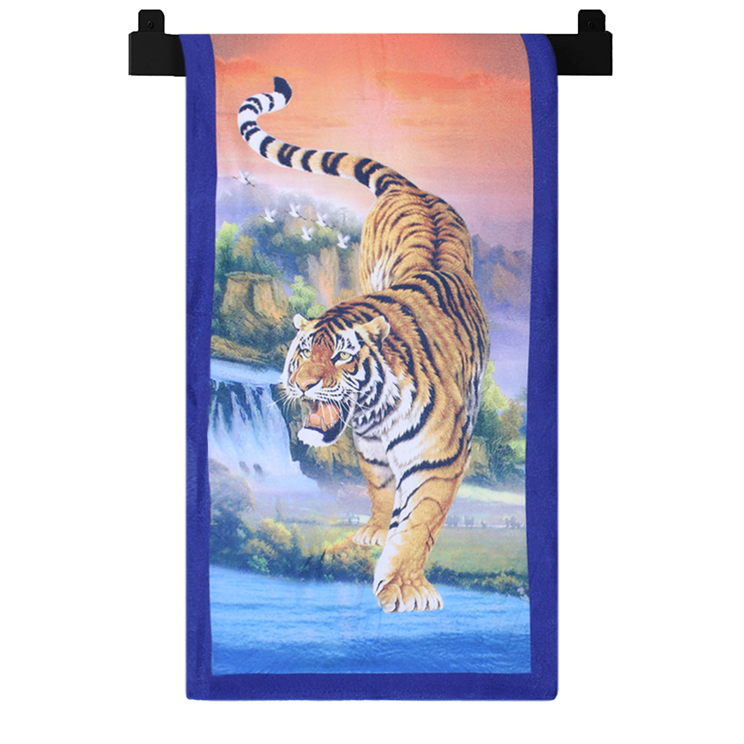 Kuber Industries Kids Bath Towel|Soft Cotton & Sides Stitched Baby Towel|Super Absorbent Car & Tiger Print Towel Toddler,Pack of 2 (Multicolor)