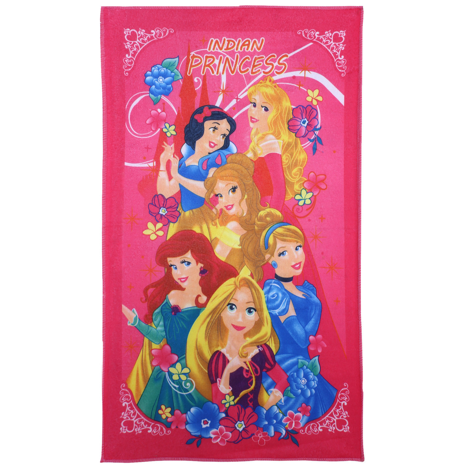 Kuber Industries Kids Bath Towel|Soft Cotton Newborn Baby,Toddlers Bathing Cloth|Super Soft Princess,Team Babloo & Car Print Towel for Infants,Pack of 3 (Multicolor)