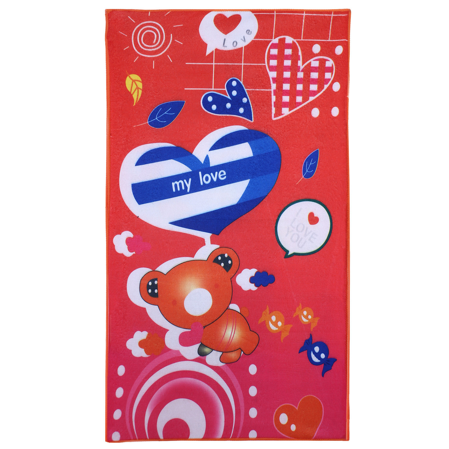 Kuber Industries Kids Bath Towel|Soft Cotton Newborn Baby,Toddlers Bathing Cloth|Super Soft Rabbit,Cat & Teddy Print Towel for Infants,Pack of 3 (Multicolor)