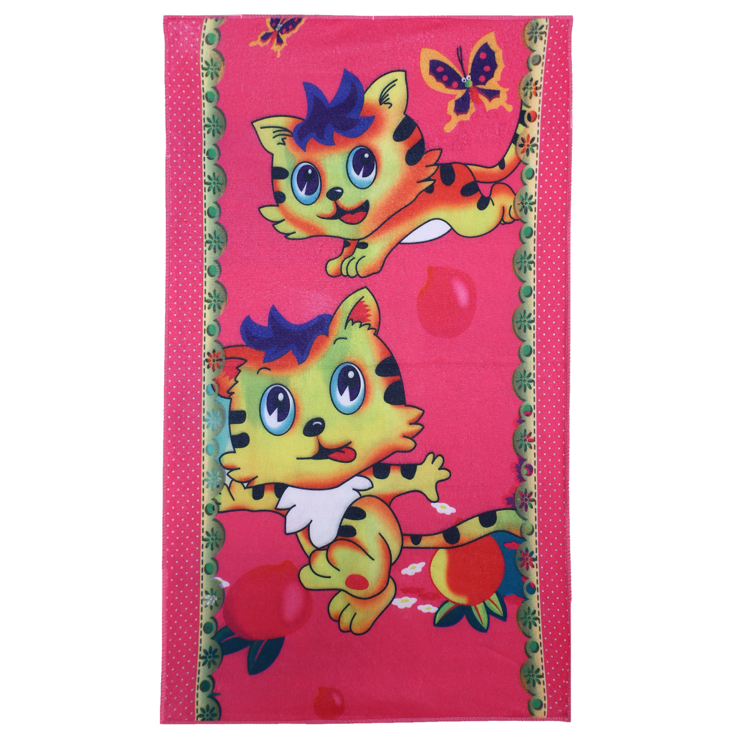 Kuber Industries Kids Bath Towel|Soft Cotton Newborn Baby,Toddlers Bathing Cloth|Super Soft Rabbit,Cat & Teddy Print Towel for Infants,Pack of 3 (Multicolor)