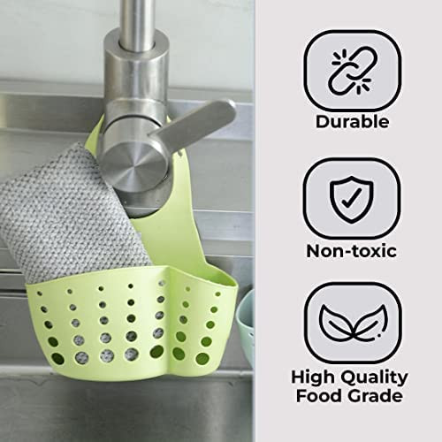 Kuber Industries Kitchen & Bathroom Organizer|Multipurpose Basket Shelf For Kitchen & Bathroom|Premium TPR|Adjustable Snap Fastener|Non-Toxic & Odor-less|Flexible & Durable|Smart Drainage Holes|Pack of 2|TM15008|Multicolor