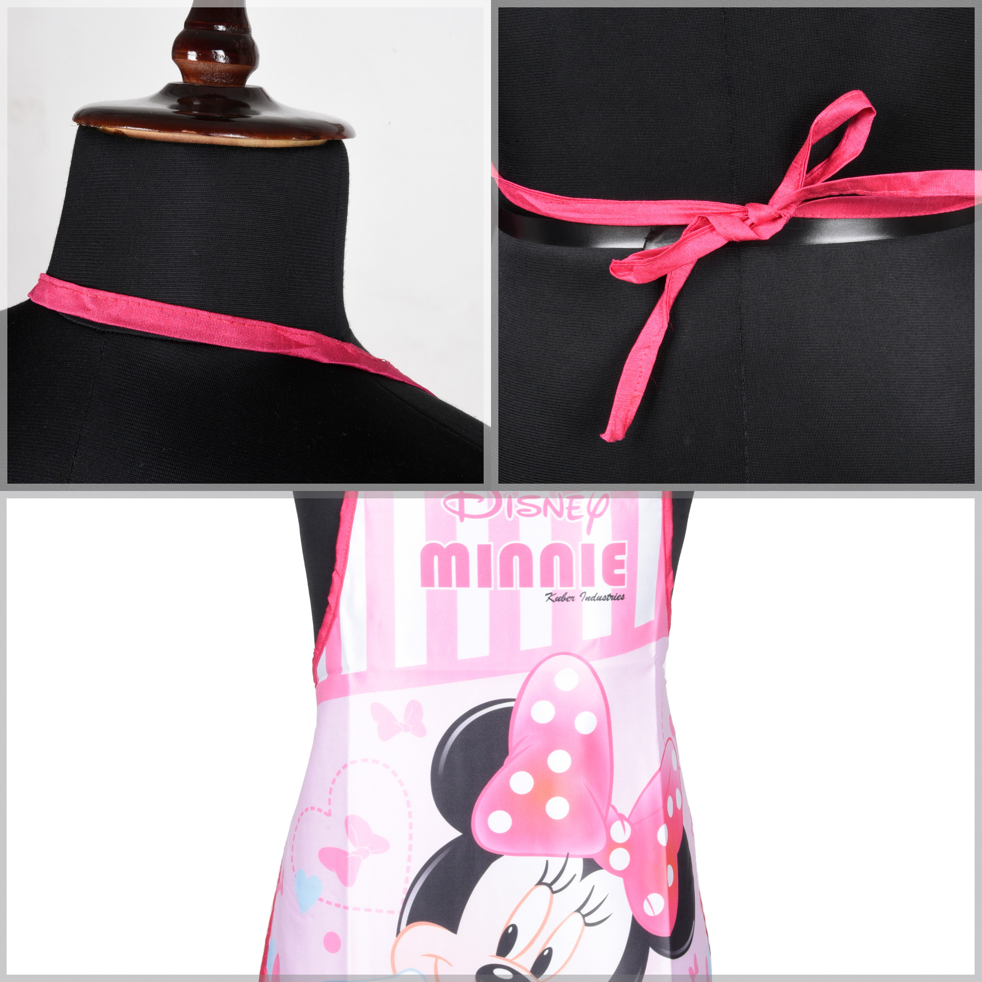 Kuber Industries Kitchen Apron  Apron for Housewife  Disney Minnie Print  Waterproof Apron  Apron for Restaurant  Kitchen Dress for Women  Chef Apron  Cooking Apron for Men  Pink