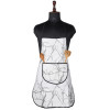 Kitchen Apron | Front Pocket Cooking Apron | Water Resistance Apron | Tying Cord Apron for Kitchen-Restaurant | Chef Apron for Men & Women | Marble Design | Light Grey