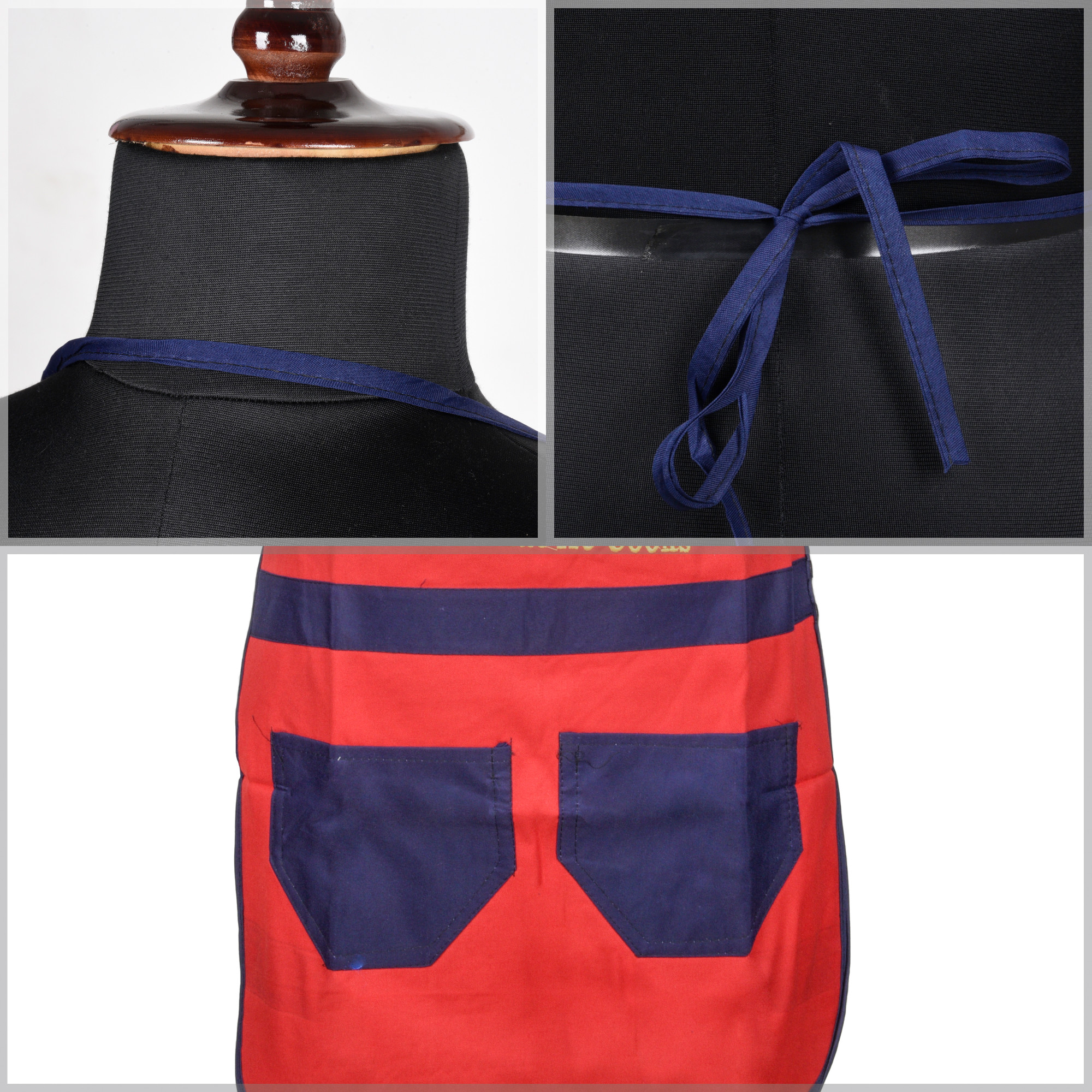 Kuber Industries Kitchen Apron  Kitchen Dress for Women  Waterproof Apron  Apron for Restaurant  Front Two Pocket  Apron for Chef  Cooking Apron for Men  Chef Design  Red