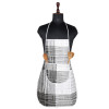 Kitchen Apron | Kitchen Dress for Women | Waterproof Apron | Apron for Restaurant | Front Pocket | Apron for Chef | Cooking Apron for Men | Black Lining Print | Grey