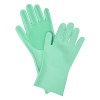 Kuber Industries Kitchen Gloves|Silicone Kitchen Dish Washing Gloves|Scrubbing Gloves For Kitchen|Car Cleaning Gloves|Bathroom Cleaning Gloves|1 Pair (Green)