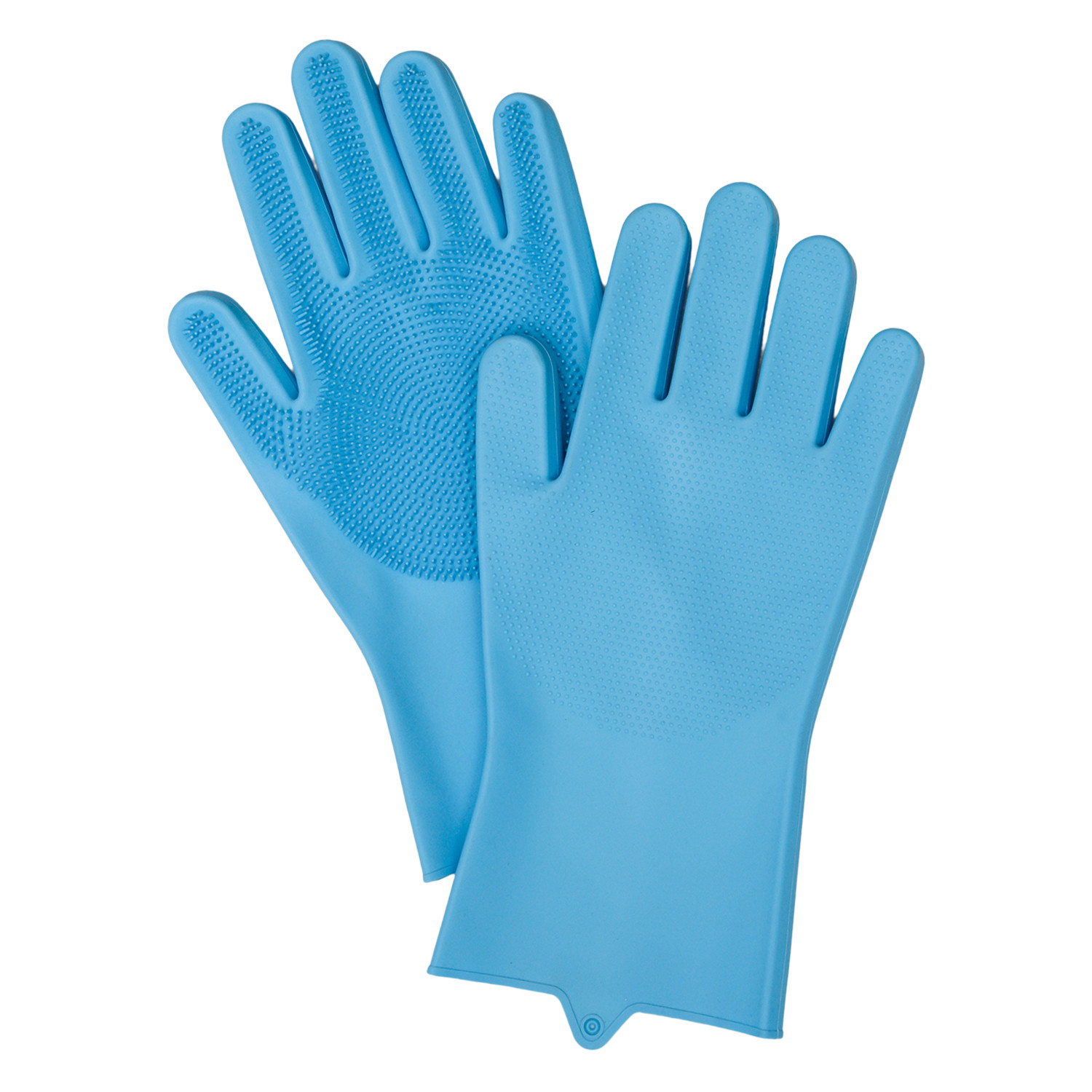 Kuber Industries Kitchen Gloves|Silicone Kitchen Dish Washing Gloves|Scrubbing Gloves For Kitchen|Car Cleaning Gloves|Bathroom Cleaning Gloves|1 Pair (Sky Blue)
