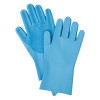 Kuber Industries Kitchen Gloves|Silicone Kitchen Dish Washing Gloves|Scrubbing Gloves For Kitchen|Car Cleaning Gloves|Bathroom Cleaning Gloves|1 Pair (Sky Blue)