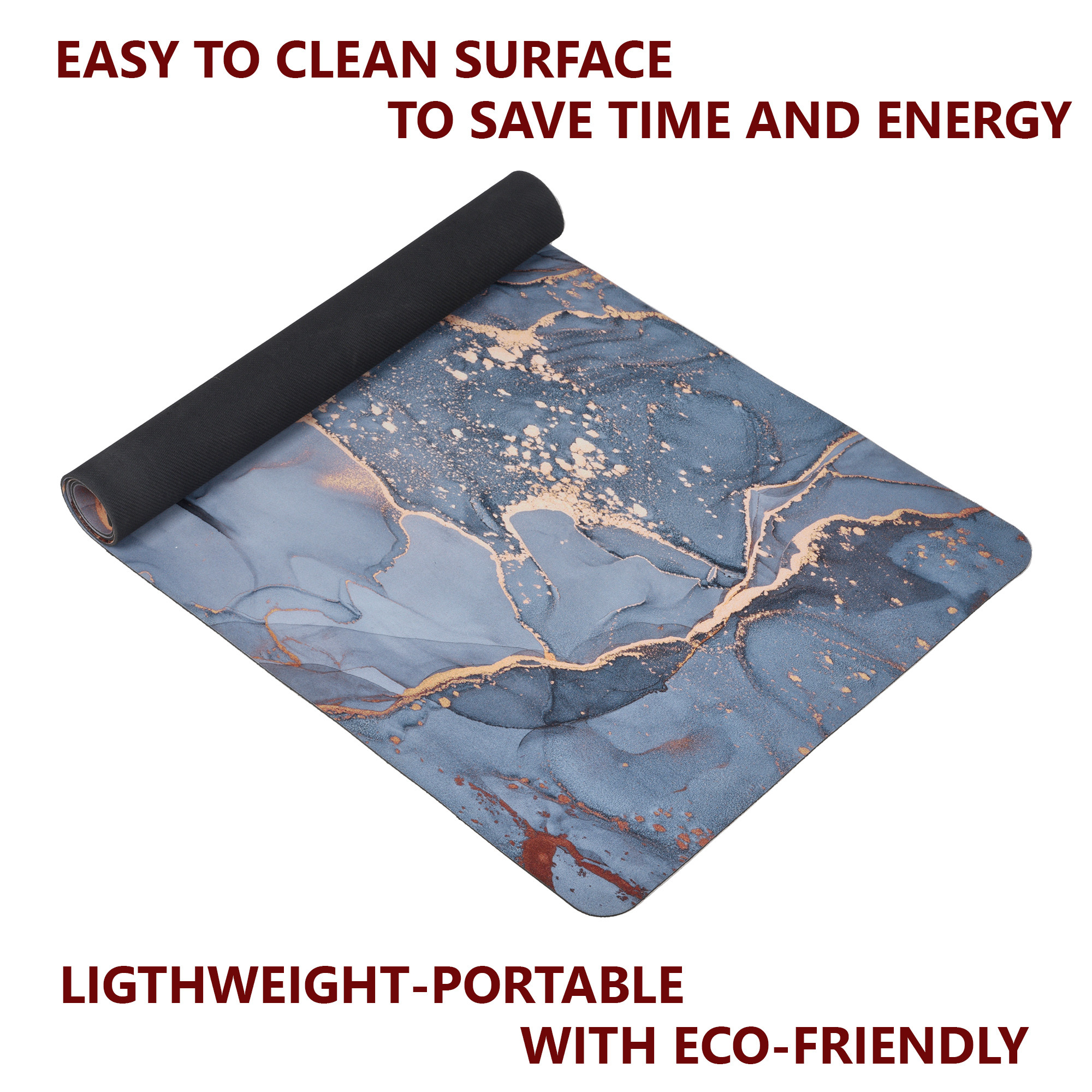 Kuber Industries Kitchen Mats for floor  Floor Carpet  Carpet for Home  Runner for Kitchen  Kitchen Floor Runner  Anti-Skid  Carpet Rug for Entrance  Golden Marble Print  Grey