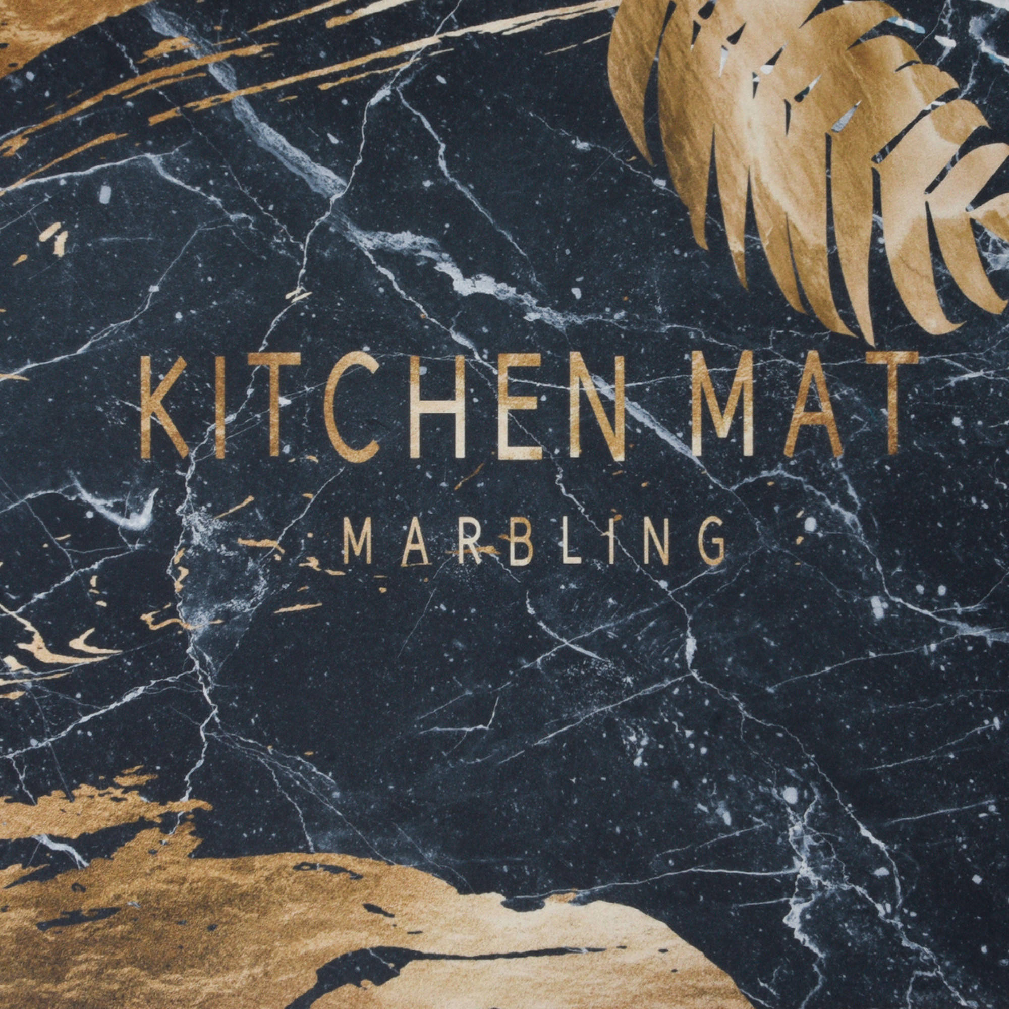 Kuber Industries Kitchen Mats for floor  Floor Carpet  Carpet for Home  Runner for Kitchen  Kitchen Floor Runner  Anti-Skid  Carpet Rug for Entrance  Golden Marble Print  Black