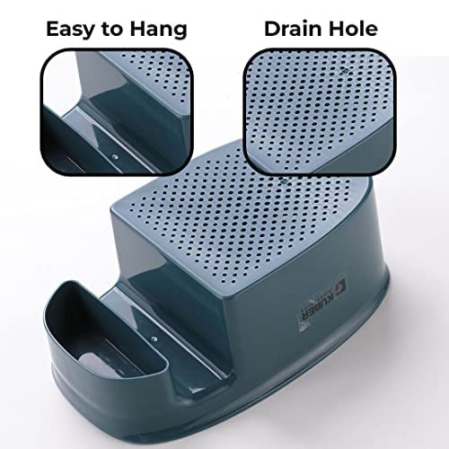 Kuber Industries Kitchen Organizer With Soap Holder|Premium PP|Durable & Sturdy|Multipurpose Bathroom Shelf|Smart Drainage Holes|TM21001|Blue