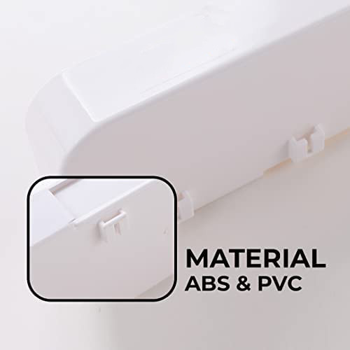 Kuber Industries Kitchen Organizer With Towel Hanger|Self-Adhesive Wall Shelf|Non-Toxic|Easy To Fit Plastic Bathroom Shelf|Multipurpose Wall Mounted Shelf For Bathroom & Kitchen|1323|White