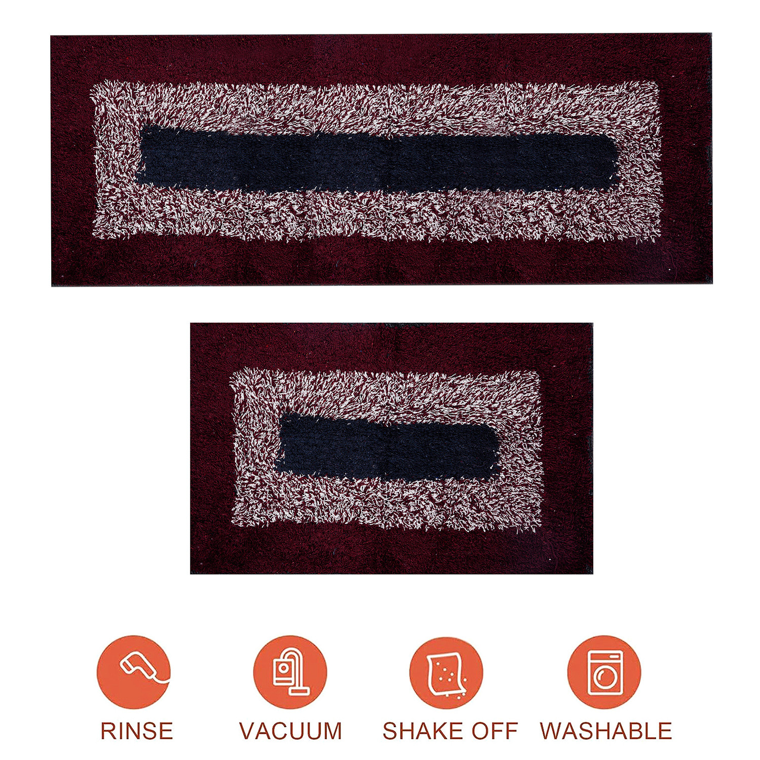 Kuber Industries Kitchen Set  Luxury Kitchen Floor Door Mat Runner Set  Doormat for Kitchen  Cotton Border Kitchen Set  Door Mat  Kitchen Runner Set  2 Pcs Set  Maroon