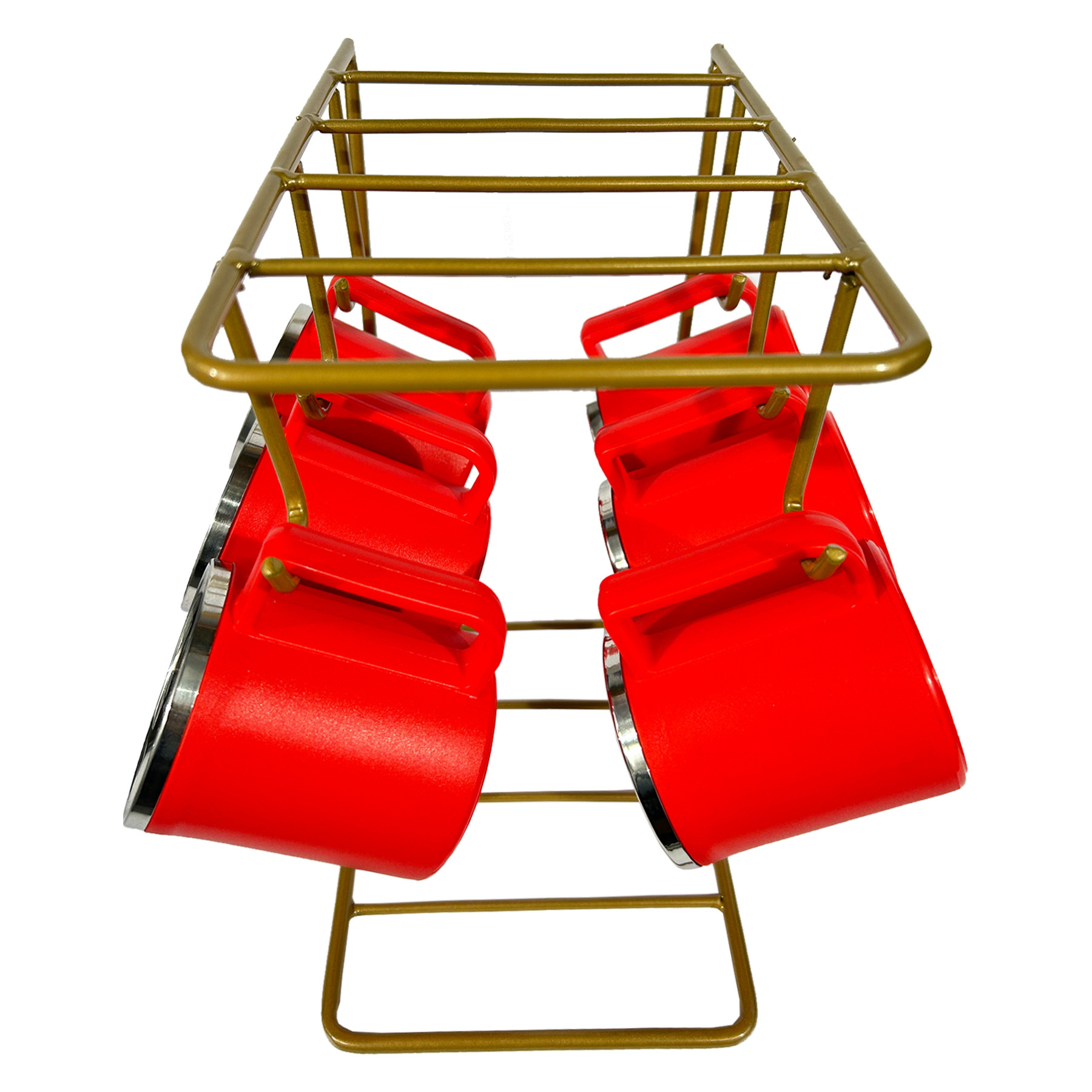 Kuber Industries Kitchen Stand | Cup & Plate Stand For Kitchen | Coffee And Tea Mug Holder | Plate Stand for Kitchen with 6 Hooks | Organizer for Kitchen | Stand Hanger | Gold