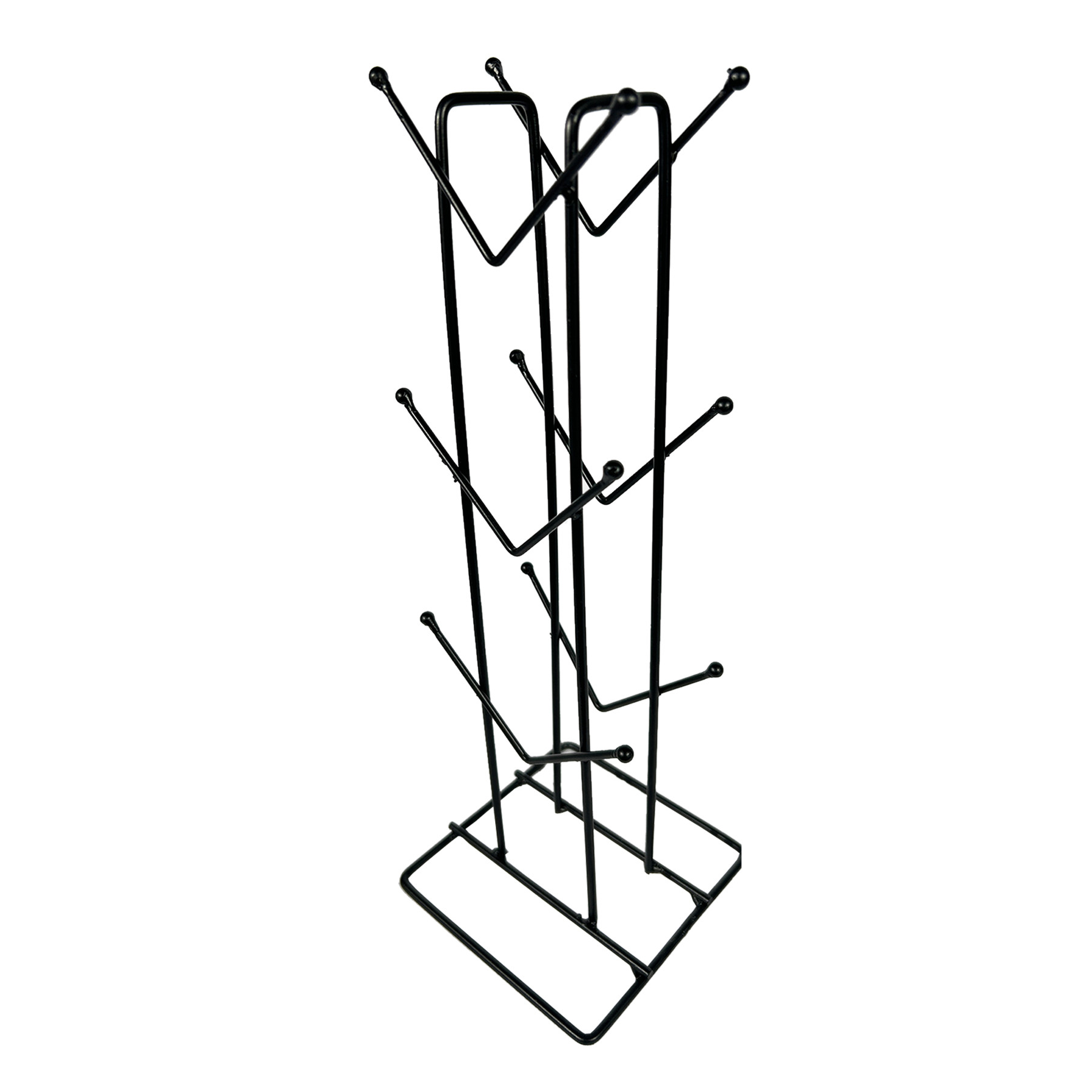 Kuber Industries Kitchen Stand | Cup Stand For Kitchen | Coffee And Tea Mug Holder | Dinning Tabel Cup Stand for Kitchen | Organizer for Kitchen | 12 Hook Cup Stand Hanger | Black
