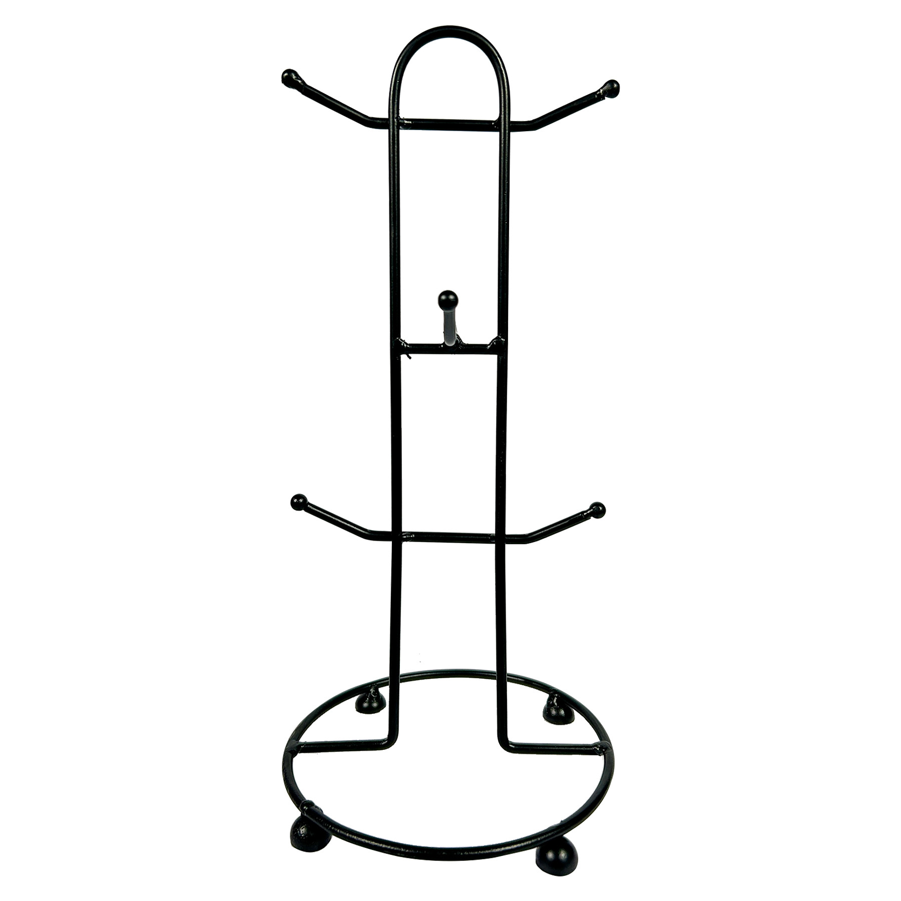 Kuber Industries Kitchen Stand | Cup Stand For Kitchen | Coffee And Tea Mug Holder | Dinning Tabel Cup Stand for Kitchen | Organizer for Kitchen | 6 Cup Stand Hanger | Black
