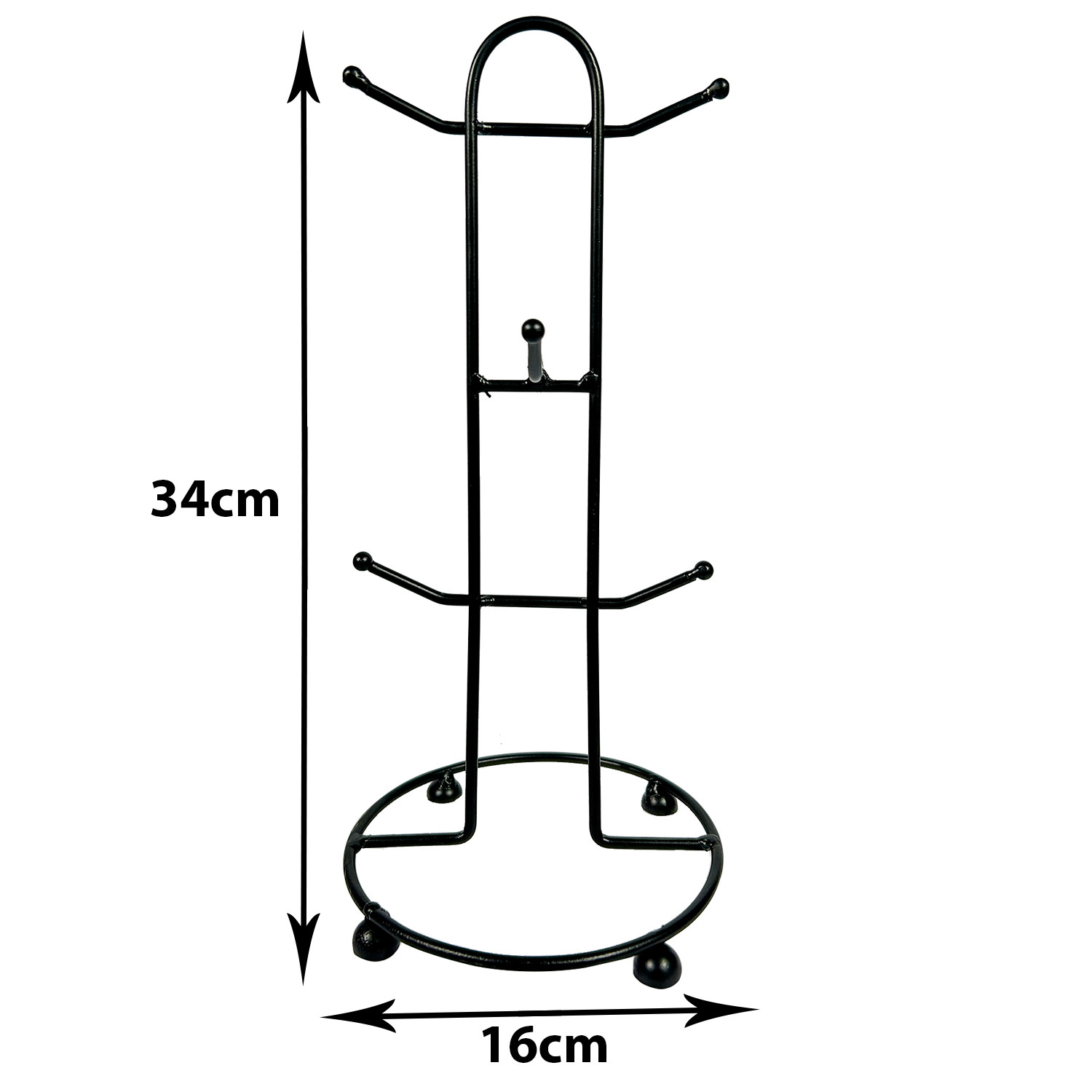 Kuber Industries Kitchen Stand | Cup Stand For Kitchen | Coffee And Tea Mug Holder | Dinning Tabel Cup Stand for Kitchen | Organizer for Kitchen | 6 Cup Stand Hanger | Black