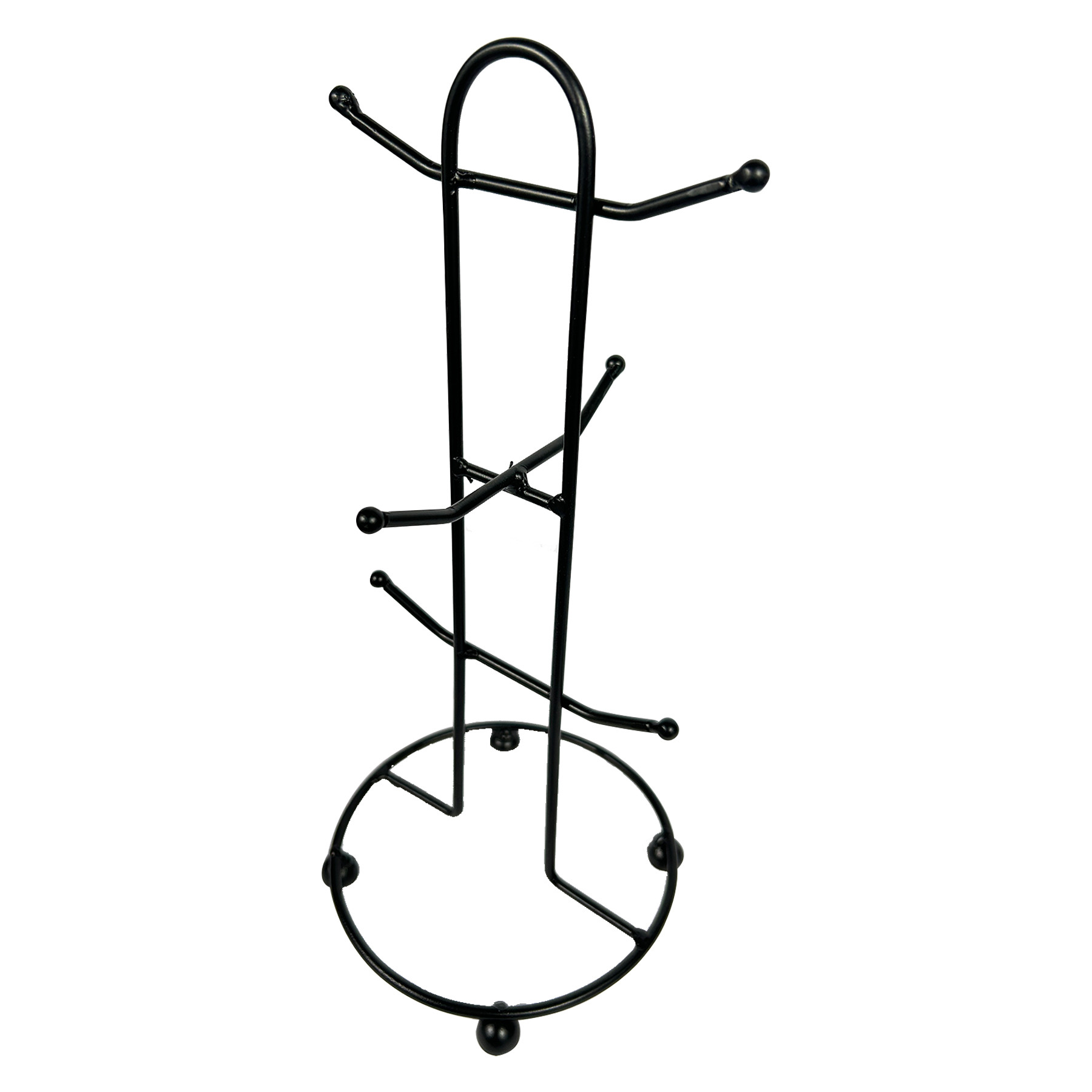 Kuber Industries Kitchen Stand | Cup Stand For Kitchen | Coffee And Tea Mug Holder | Dinning Tabel Cup Stand for Kitchen | Organizer for Kitchen | 6 Cup Stand Hanger | Black