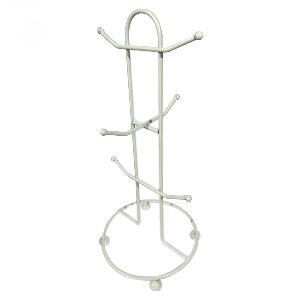 Kuber Industries Kitchen Stand | Cup Stand For Kitchen | Coffee And Tea Mug Holder | Dinning Tabel Cup Stand for Kitchen | Organizer for Kitchen | 6 Cup Stand Hanger | White