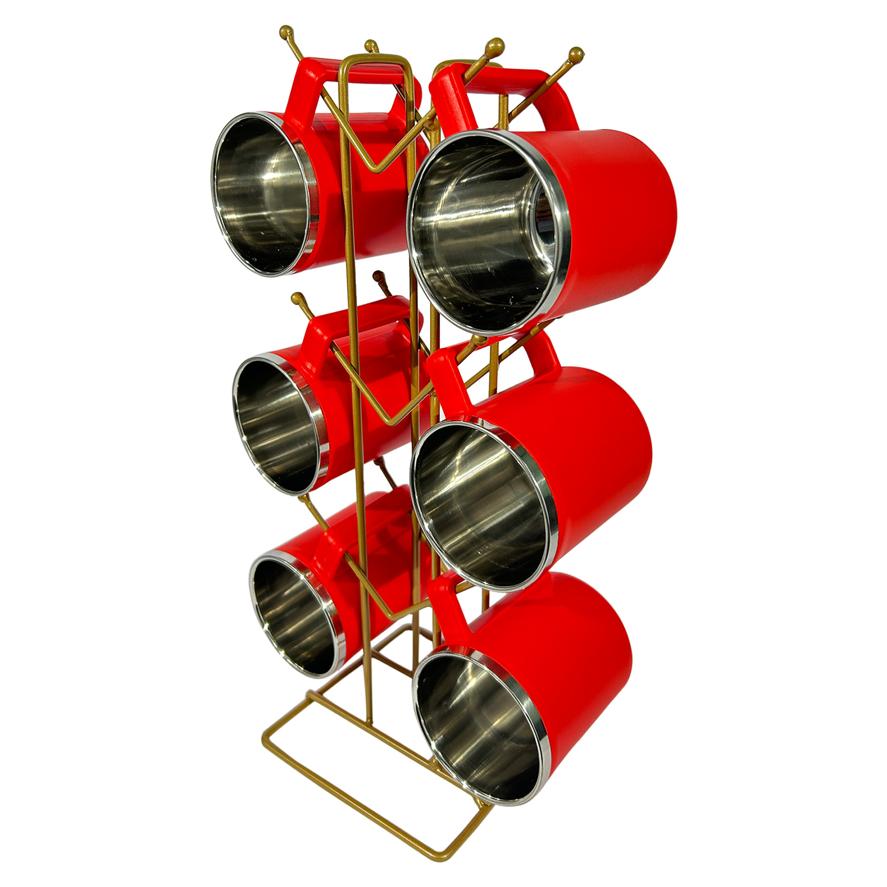 Kuber Industries Kitchen Stand | Cup Stand For Kitchen | Coffee And Tea Mug Holder | Dinning Tabel Cup Stand for Kitchen | Organizer for Kitchen | 12 Hook Cup Stand Hanger | Gold