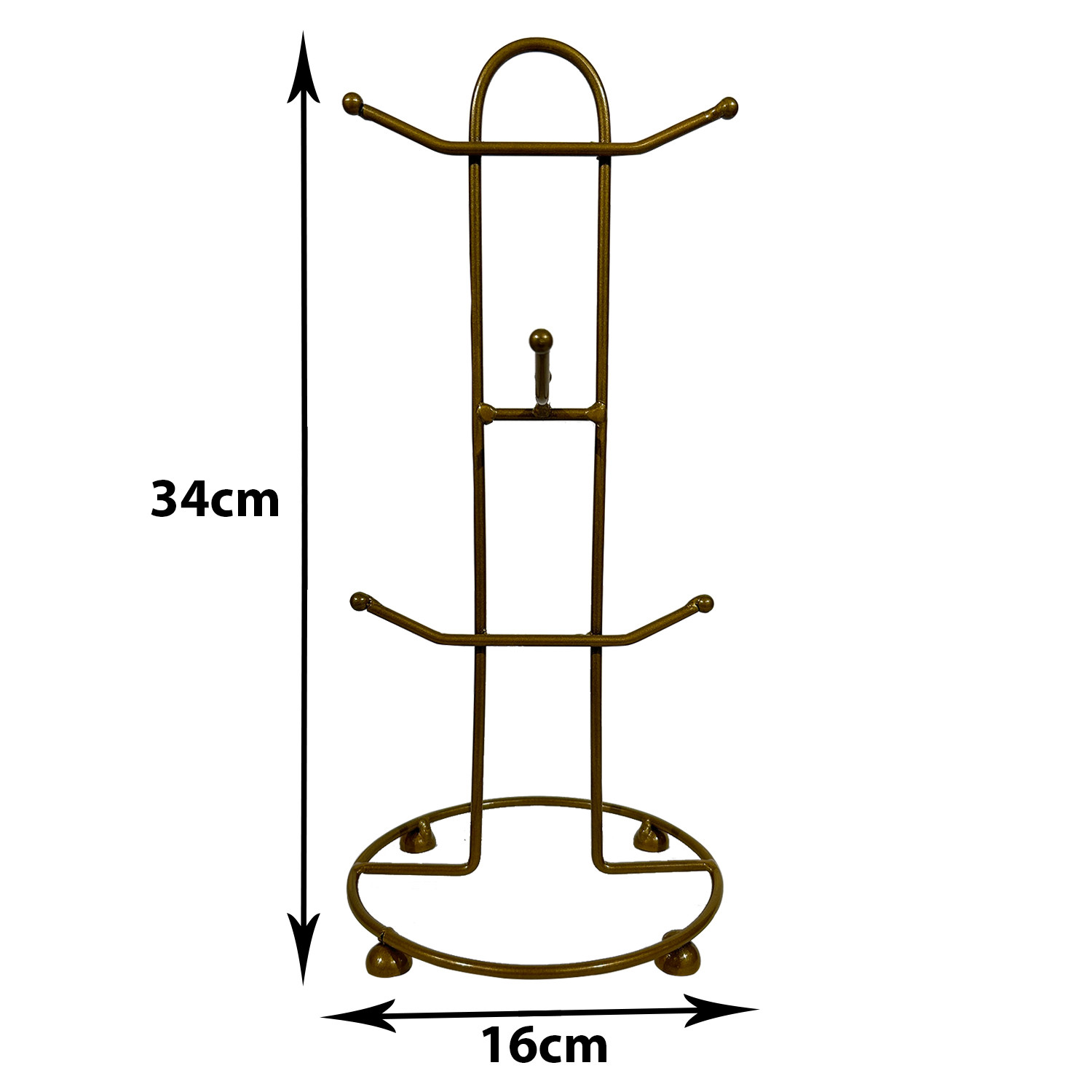 Kuber Industries Kitchen Stand | Cup Stand For Kitchen | Coffee And Tea Mug Holder | Dinning Tabel Cup Stand for Kitchen | Organizer for Kitchen | 6 Cup Stand Hanger | Gold
