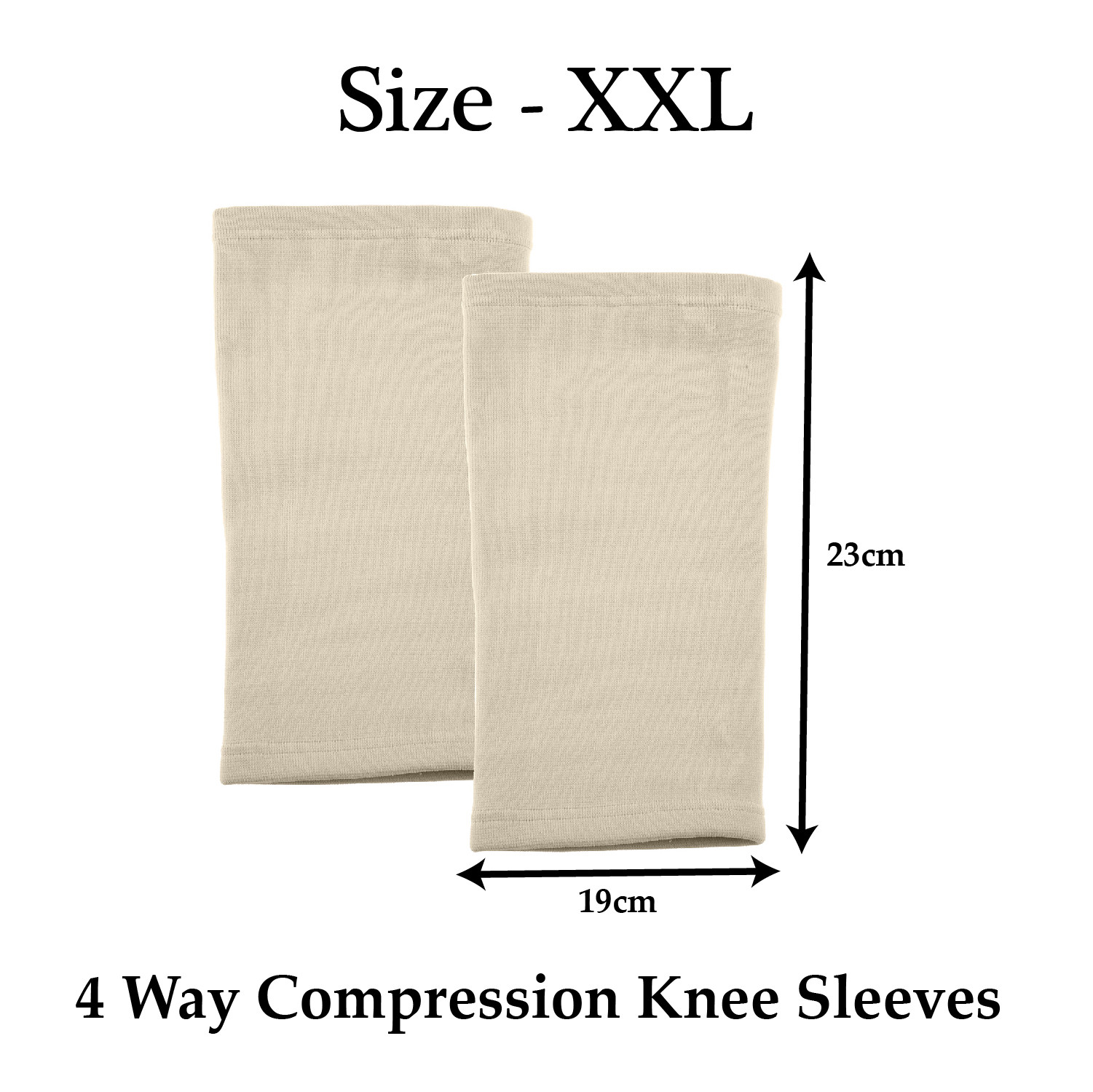Kuber Industries Knee Cap | Cotton 4 Way Compression Knee Sleeves |Sleeves For Joint Pain | Sleeves For Arthritis Relief | Unisex Knee Wraps | Knee Bands |Size-XXL|1 Pair|Cream