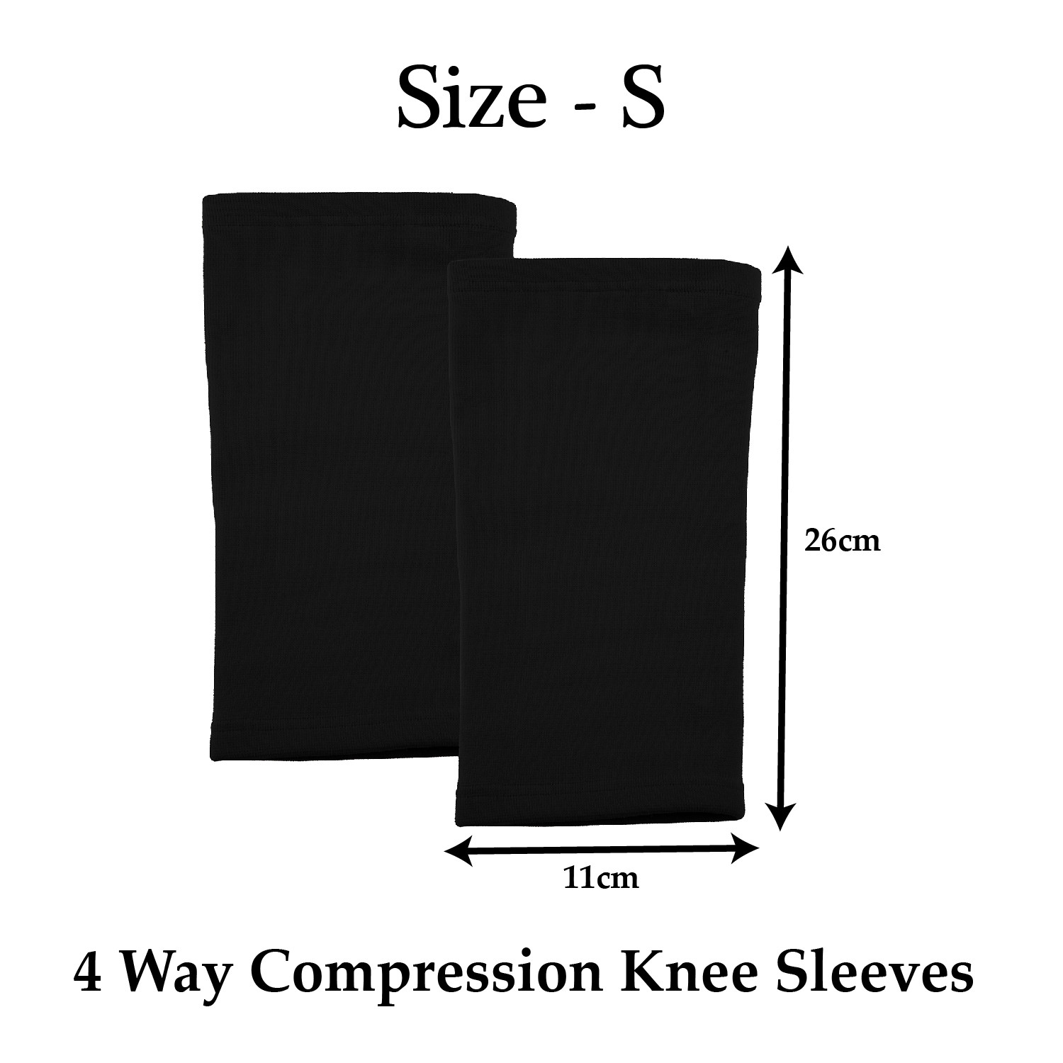 Kuber Industries Knee Cap | Cotton 4 Way Compression Knee Sleeves |Sleeves For Joint Pain | Sleeves For Arthritis Relief | Unisex Knee Wraps | Knee Bands |Size-S|1 Pair|Black