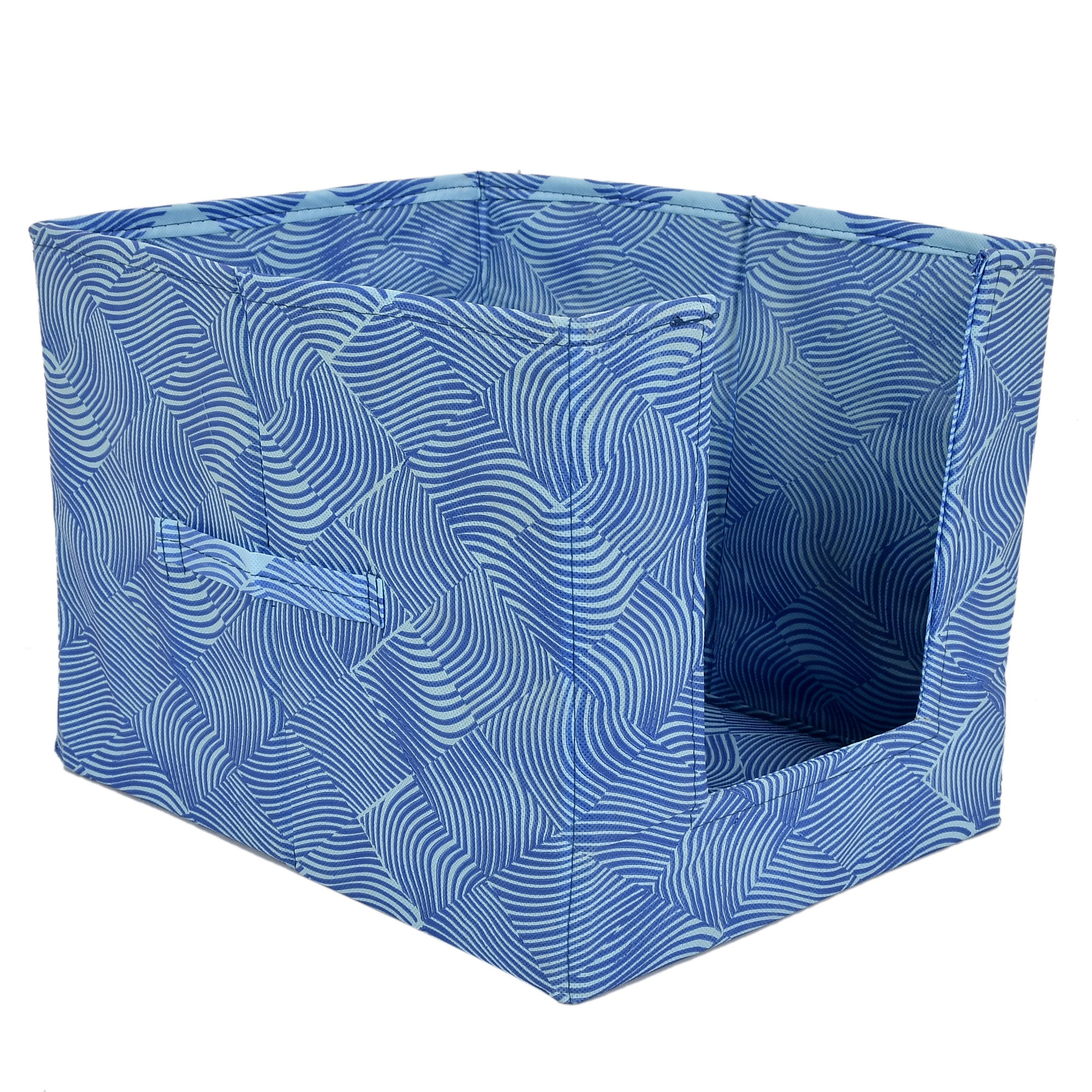 Kuber Industries Laheriya Print Non Woven Shirt Stacker/Shirt Organizer Wardrobe Organizer (Blue)-KUBMART1628