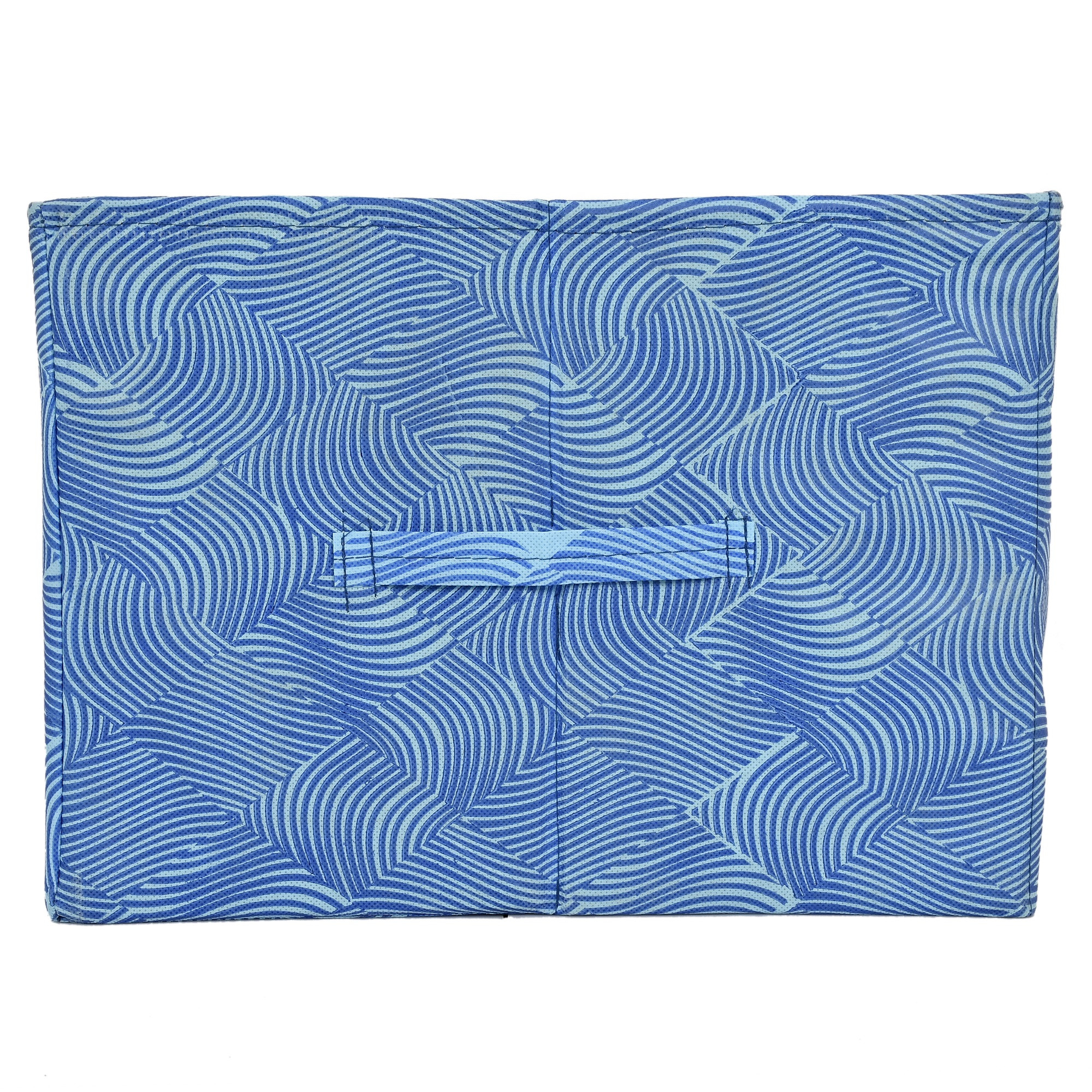Kuber Industries Laheriya Print Non Woven Shirt Stacker/Shirt Organizer Wardrobe Organizer (Blue)-KUBMART1628