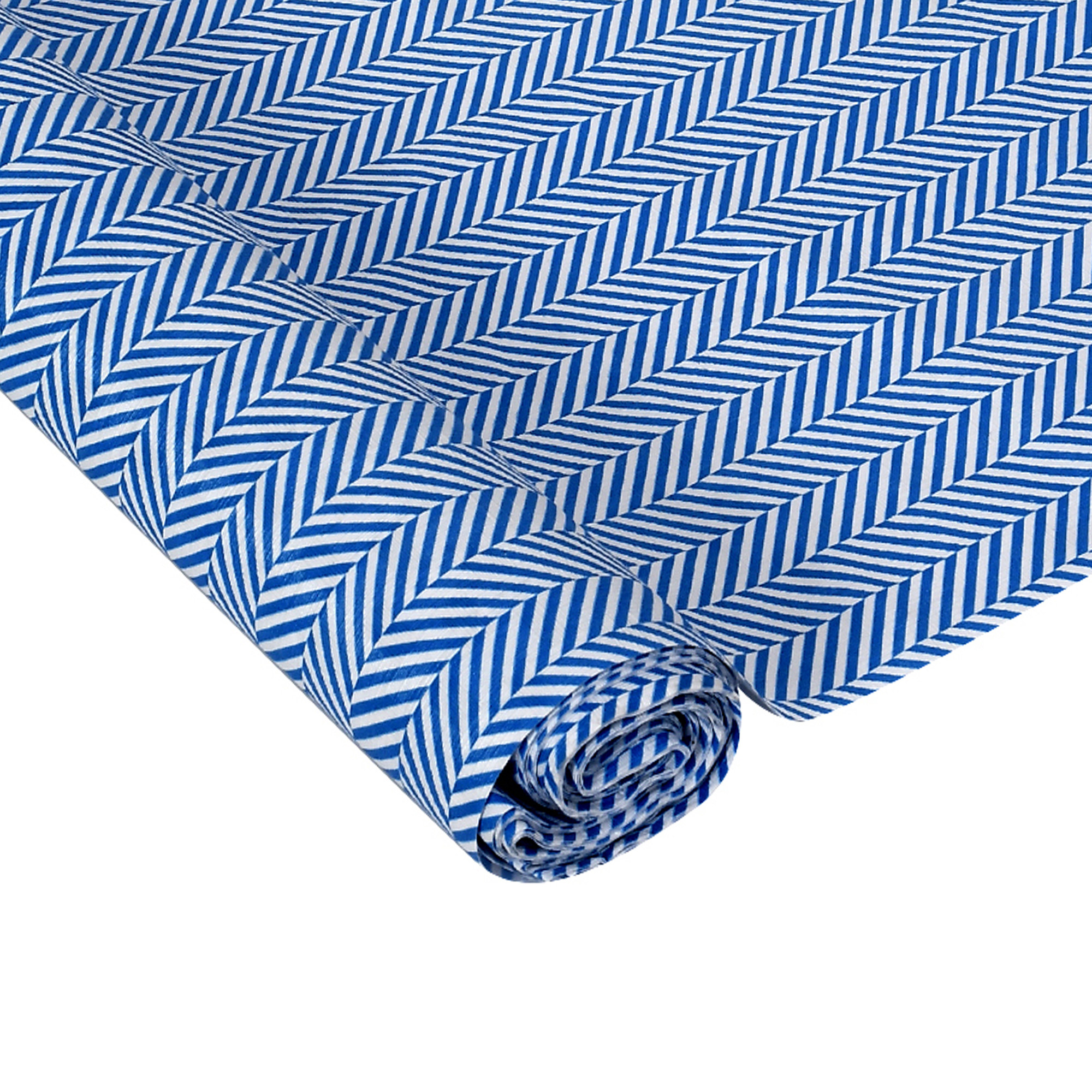 Kuber Industries Laheriya Print PVC Wardrobe Kitchen Drawer Cupboard Cabinet Shelf Mat, Shelf Liner 5 Mtr (Blue)